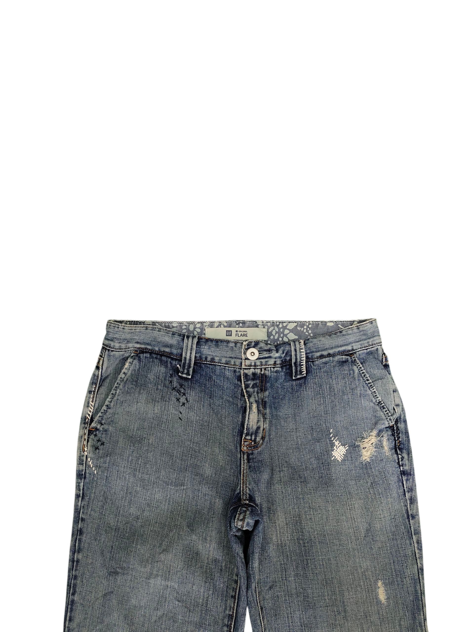 If Six Was Nine Flare Jeans Gap Distress Denim Bootcut Low Rise Size US 32 / EU 48 - 11 Thumbnail