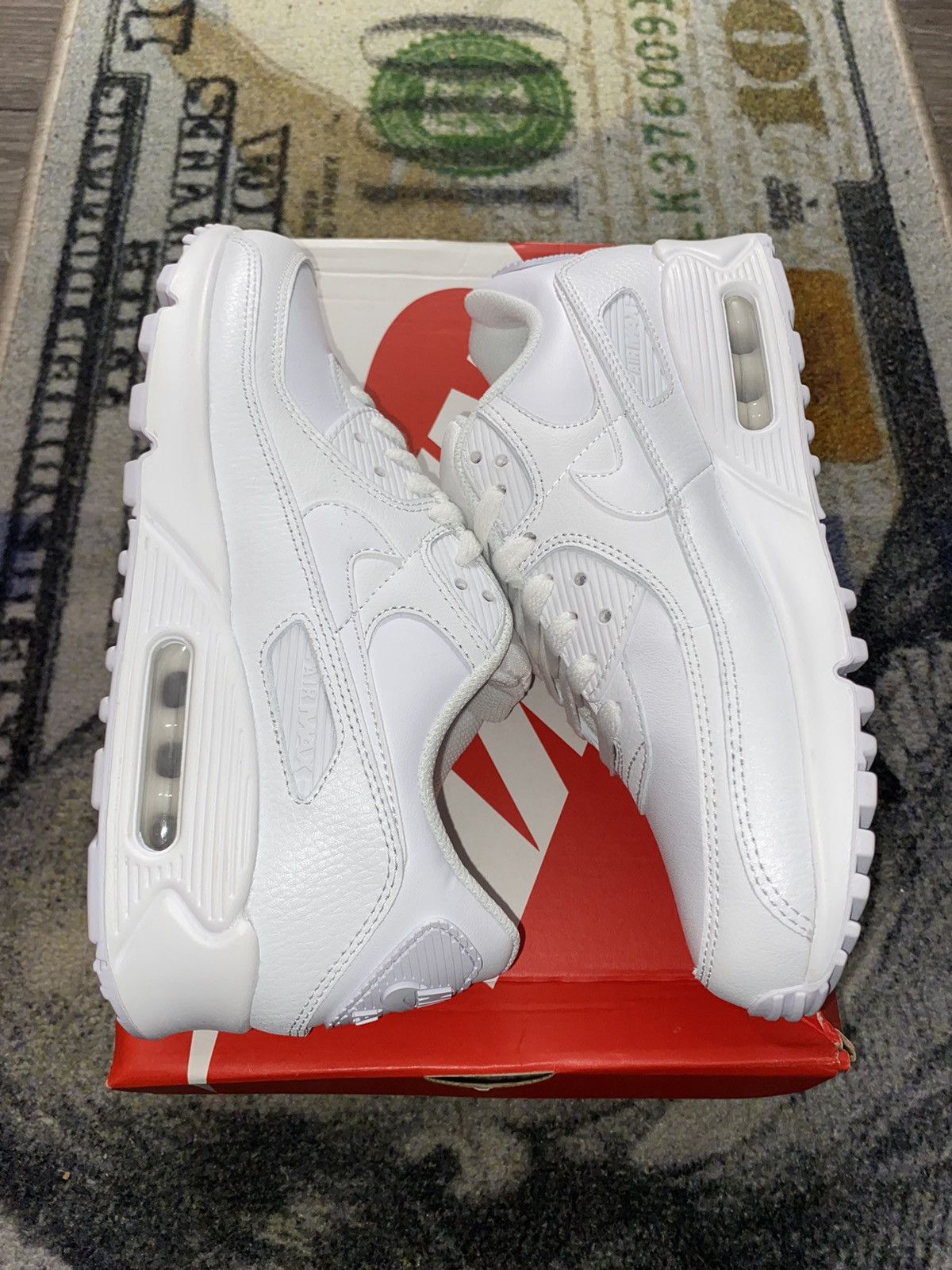 White Leather White Air Max On Sale Nike Air Max 90 DH8010-100