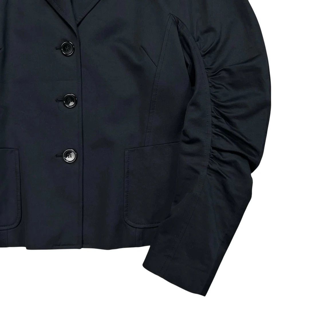 Dries Van Noten Dries Van Noten Cropped Ruched Sleeve Blazer - AW18 Size US M / EU 48-50 / 2 - 5 Thumbnail