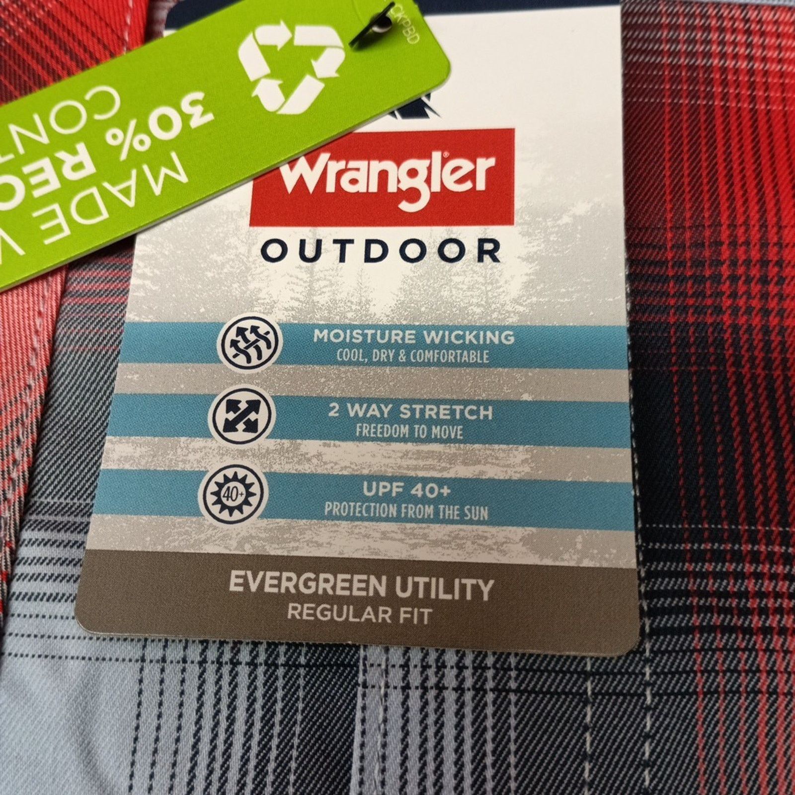 Wrangler Wrangler Shirt Men's XL Red Plaid Convertible Sleeves Shirt Size US XL / EU 56 / 4 - 4 Thumbnail