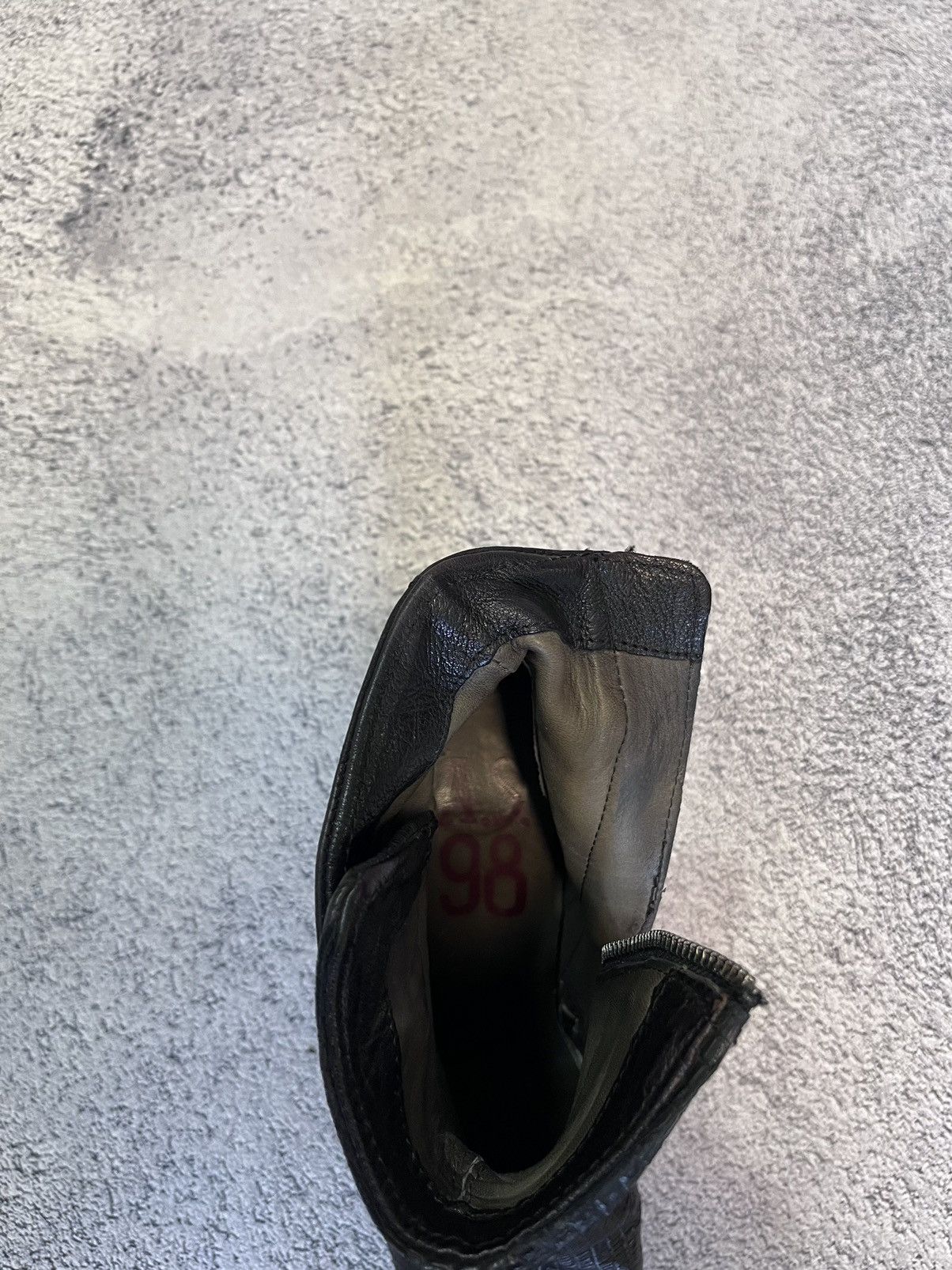 A.S.98 AS.98 Black Textured Leather Block Heel Boots Size 40 Size US 10 / IT 40 - 8 Thumbnail