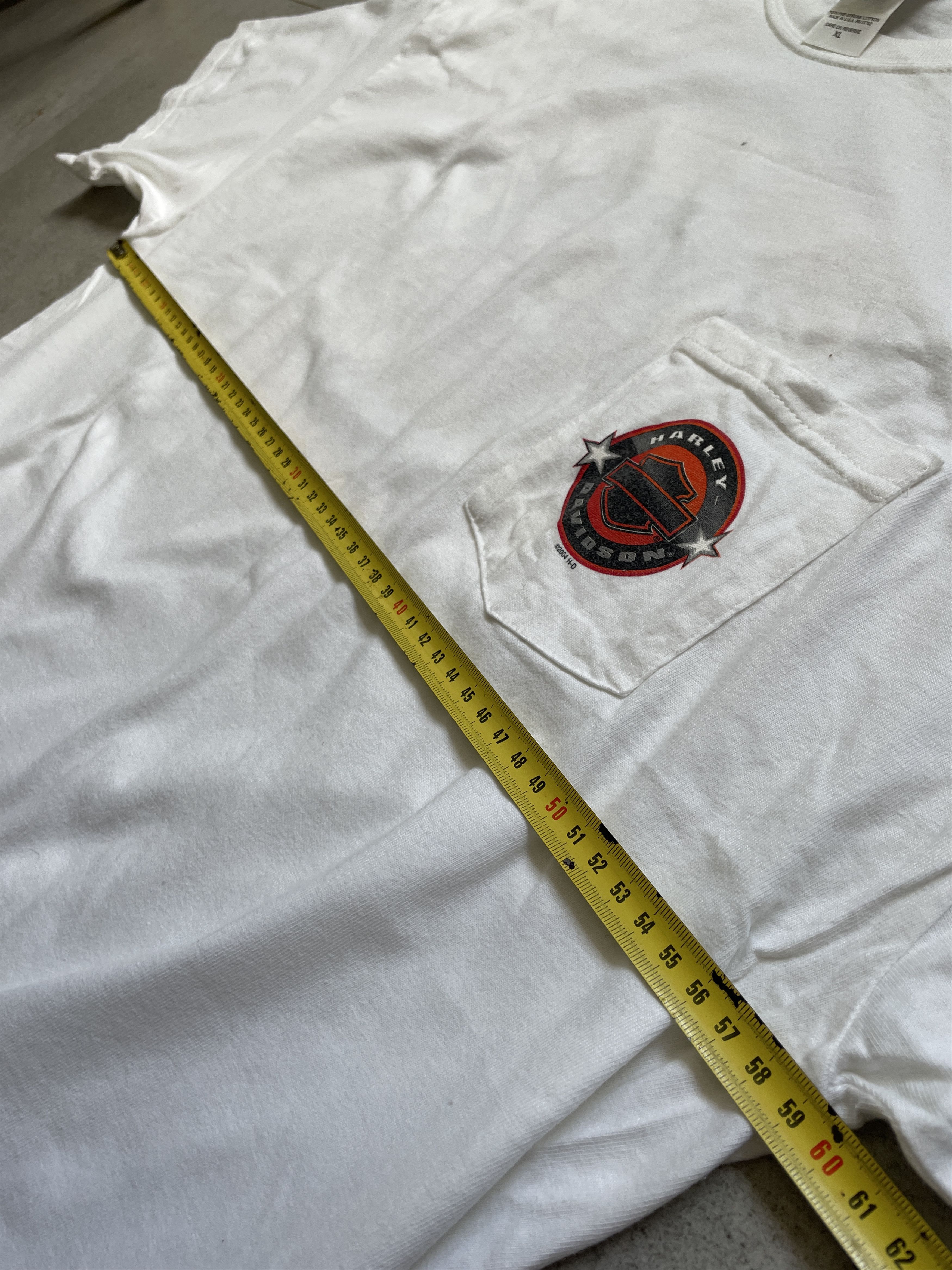 Harley Davidson VINTAGE HARLEY DAVIDSON 2002 DUDLEY PERKINS WHITE POCKET TEE Size US XL / EU 56 / 4 - 11 Thumbnail