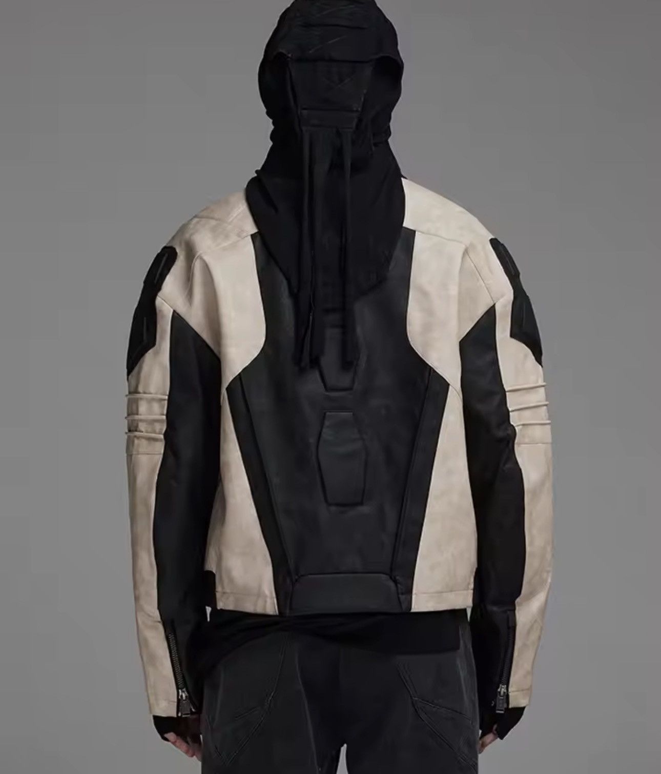 Other Racer Motorcycle PU Leather Patchwork Black White Jacket Size US L / EU 52-54 / 3 - 3 Thumbnail