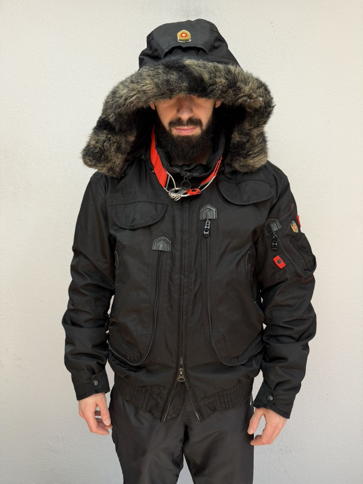 If Six Was Nine Vintage Rick Owens Vibe Black Bomber Jacket Faux Fur Collar Size US L / EU 52-54 / 3 - 2 Thumbnail