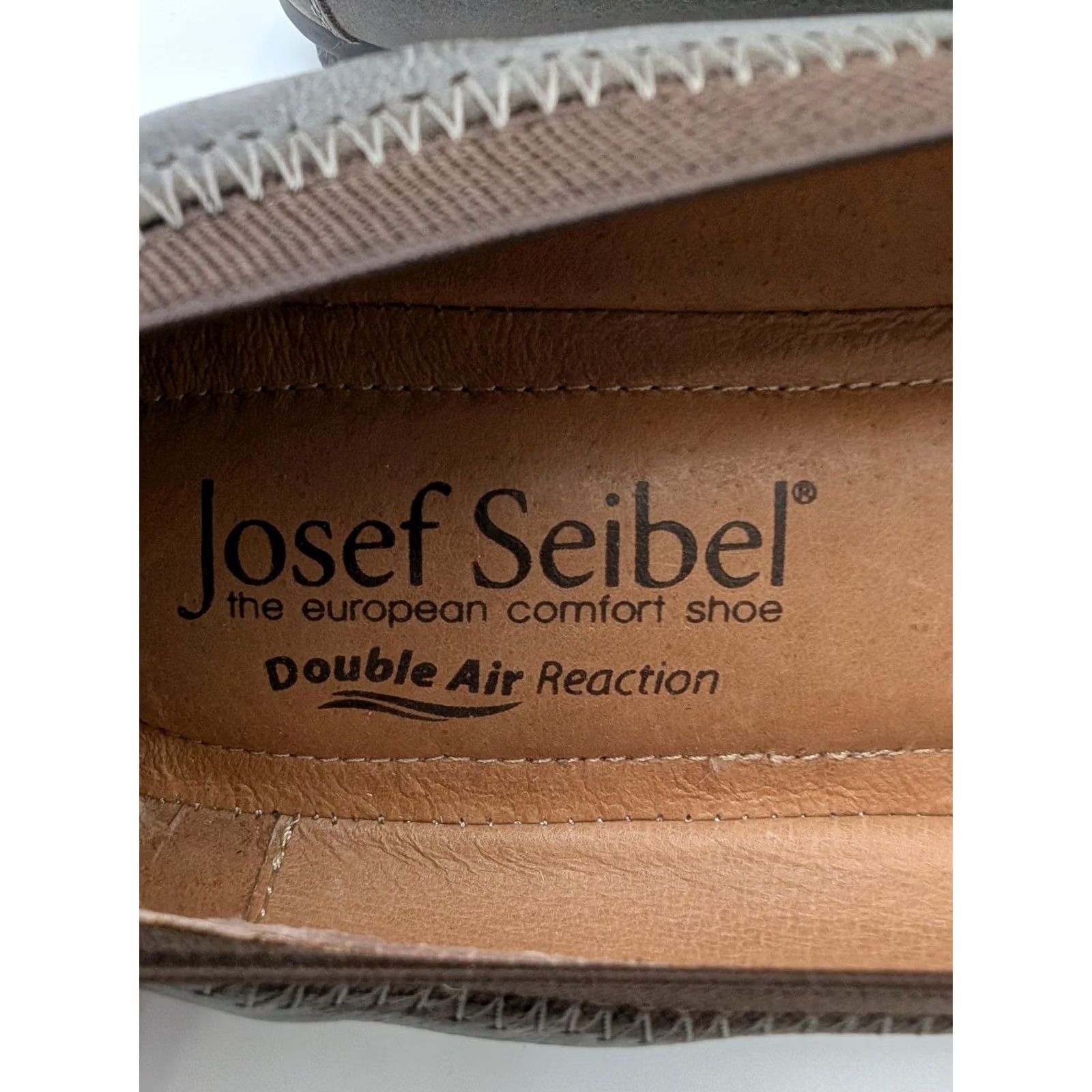 Vintage Josef Seibel Ballet Flats Womens 6.5 Gray Leather Double Air Reaction Flat Casual Shoes Size US 7 / IT 37 - 5 Thumbnail