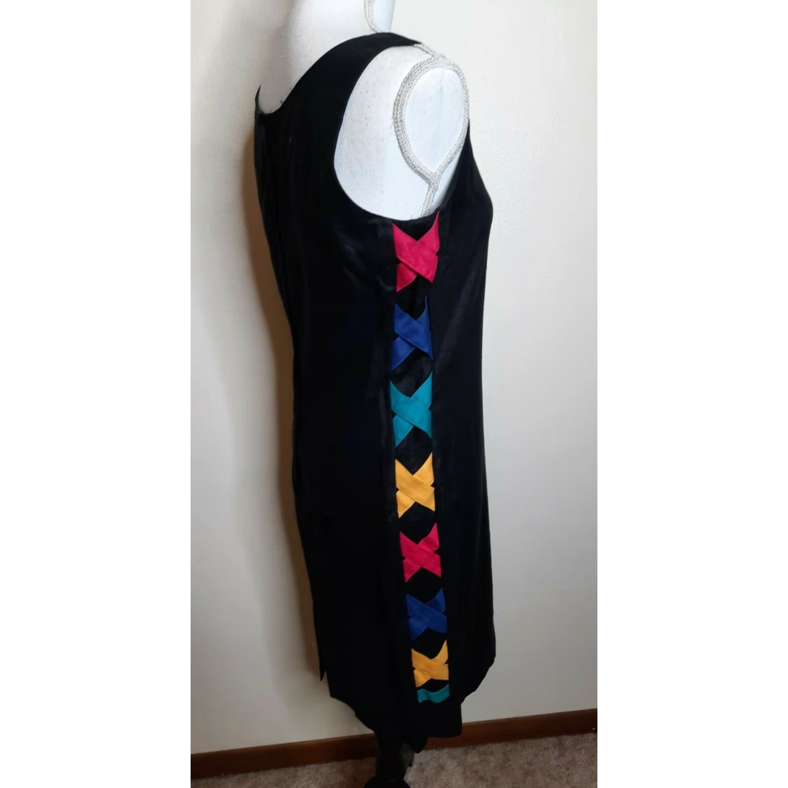 Etro VINTAGE Outlander Linen Retro Little Black Dress Cocktail Size 10 Medium M 90s - Wiggle/Pencil Mod/GoGo 1960s Black Size S/M Couture? Size S / US 4 / IT 40 - 7 Thumbnail