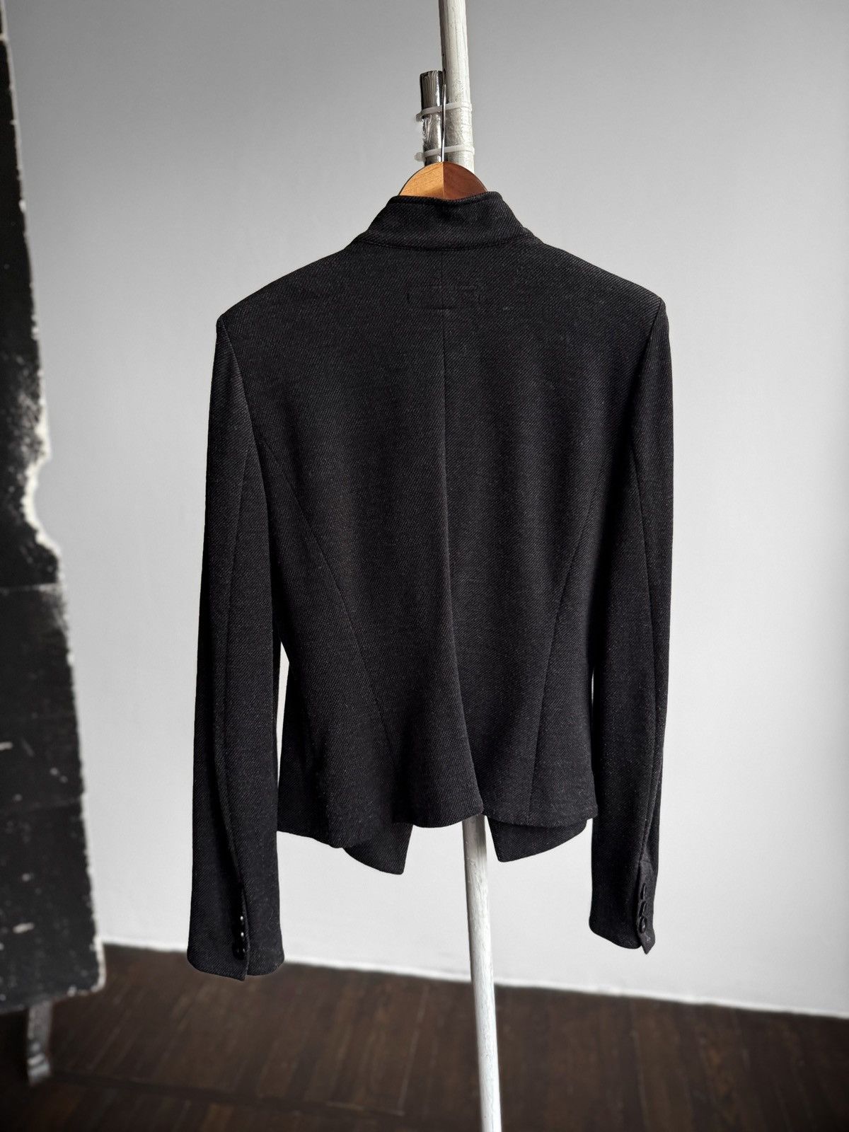 Armani Armani Womens Knit Stand Collar Single Button Blazer Jacket Size L / US 10 / IT 46 - 2 Thumbnail
