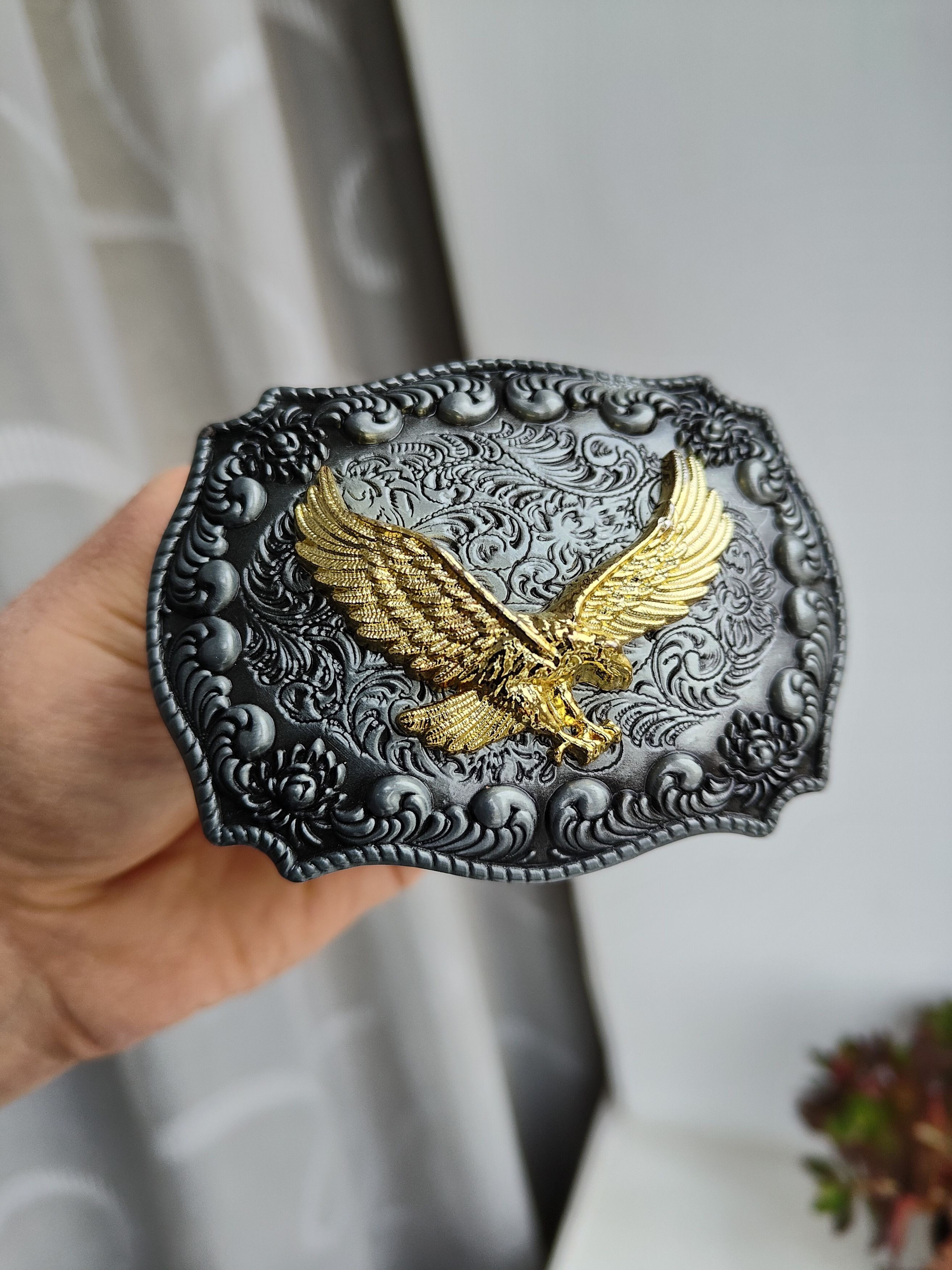 American Eagle Outfitters 🦅Golden Eagle Buckle Belt Gold Eagle Buckle Size ONE SIZE - 2 Thumbnail