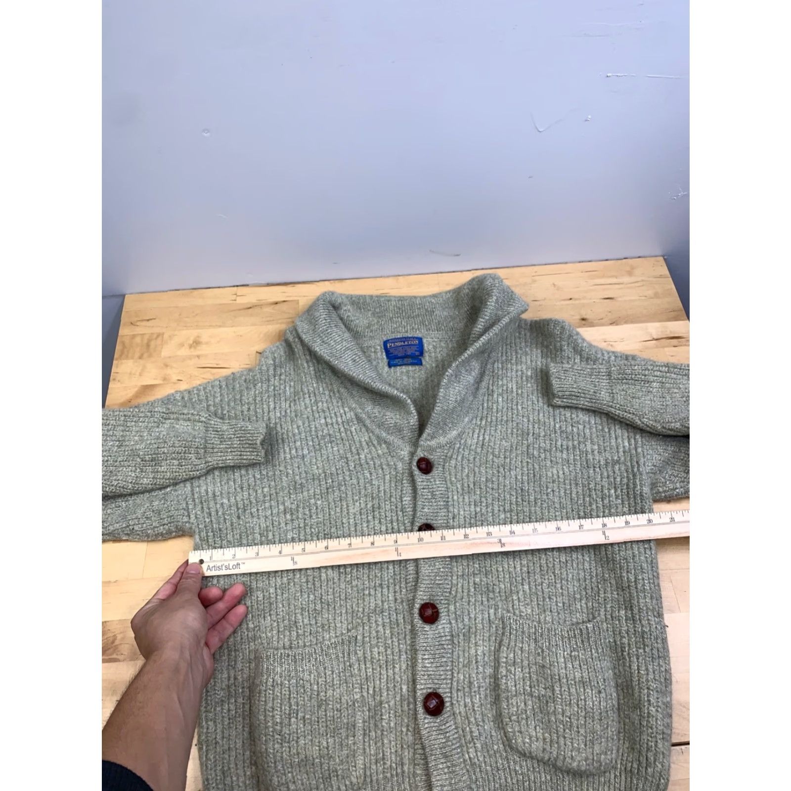 Pendleton Pendleton Mens Button-Up Wool Long Sleeve Beige Casual Plaid S/M 12414 Size US M / EU 48-50 / 2 - 6 Thumbnail