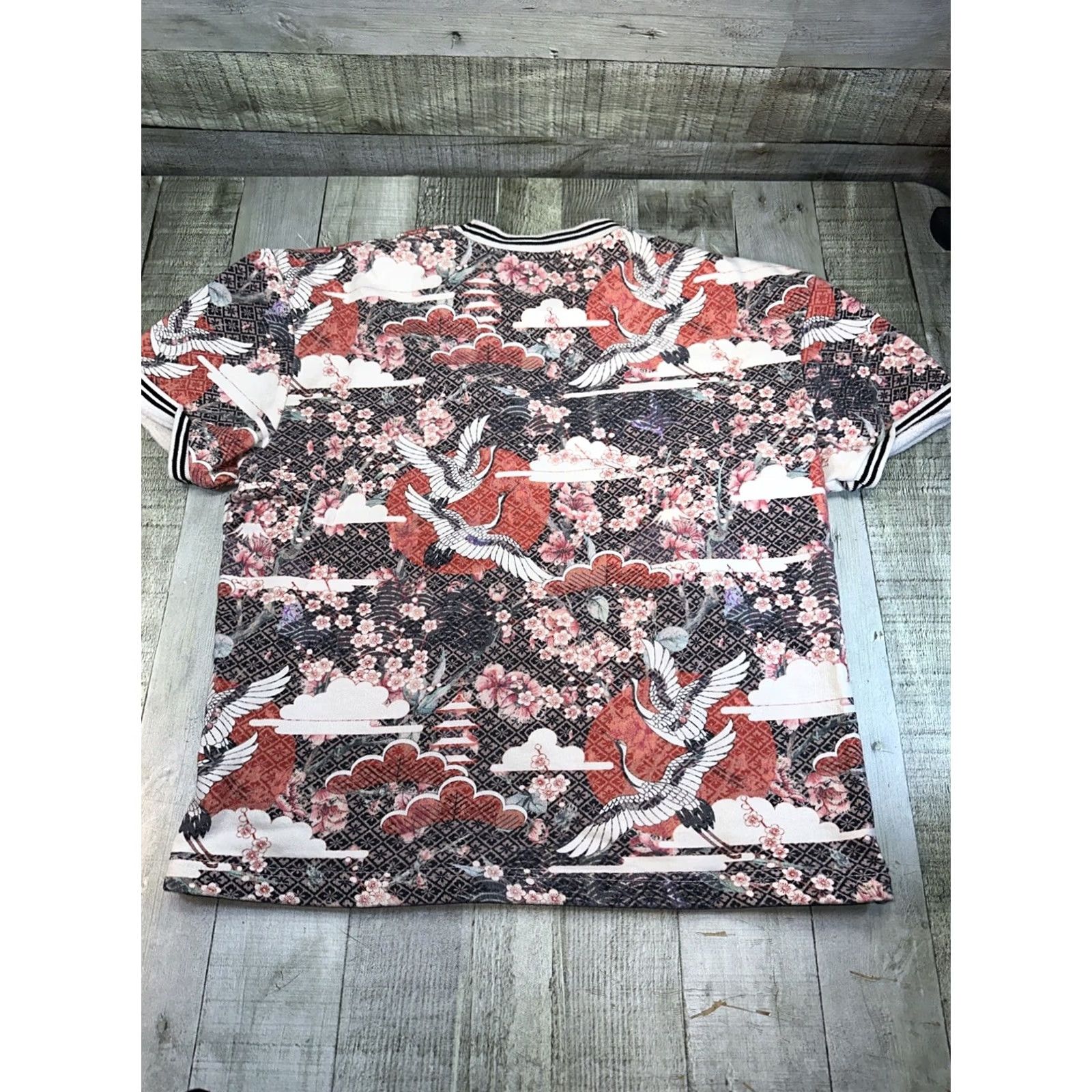 Topman Topman Men’s Short Sleeve Button-Up Multicolor Floral Bird XS Top Size US XS / EU 42 / 0 - 5 Thumbnail
