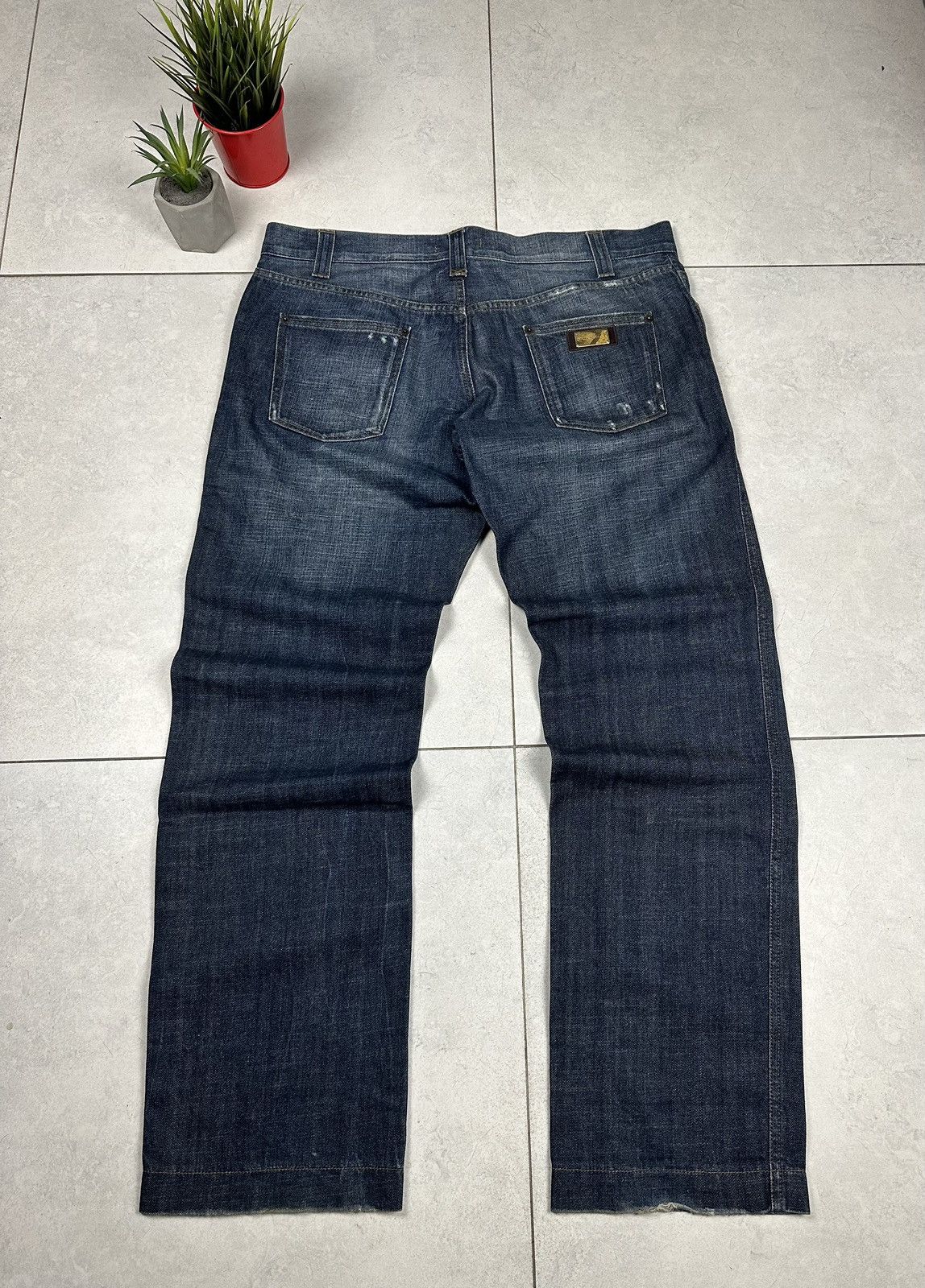 Jeans Militaires Vintage Dolce & Gabbana - Taille XS, Noir, Perles Et Broderies, Neuf Sans étiquettes