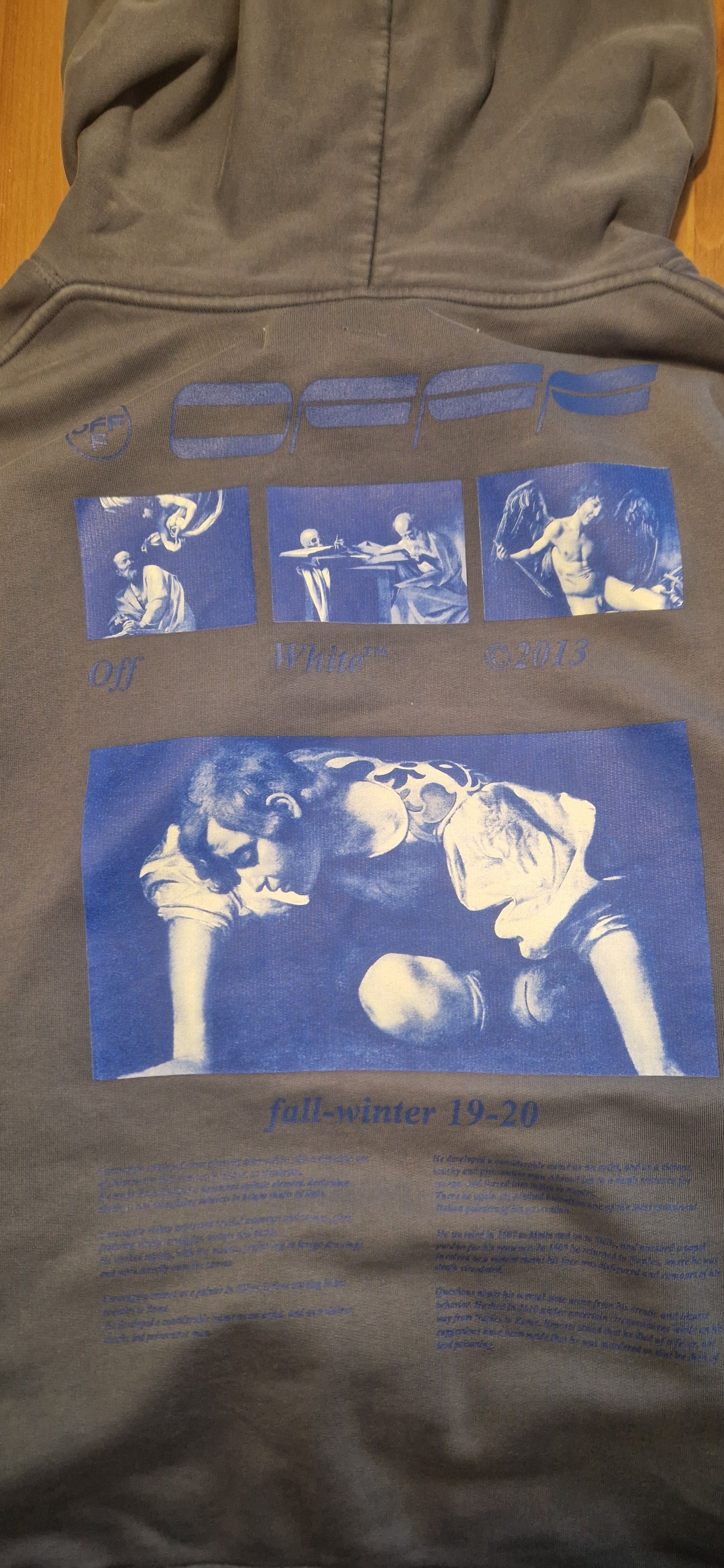 Off-White Off White Caravaggio Hardcore Blue Hoodie Size US XXL / EU 58 / 5 - 5 Thumbnail