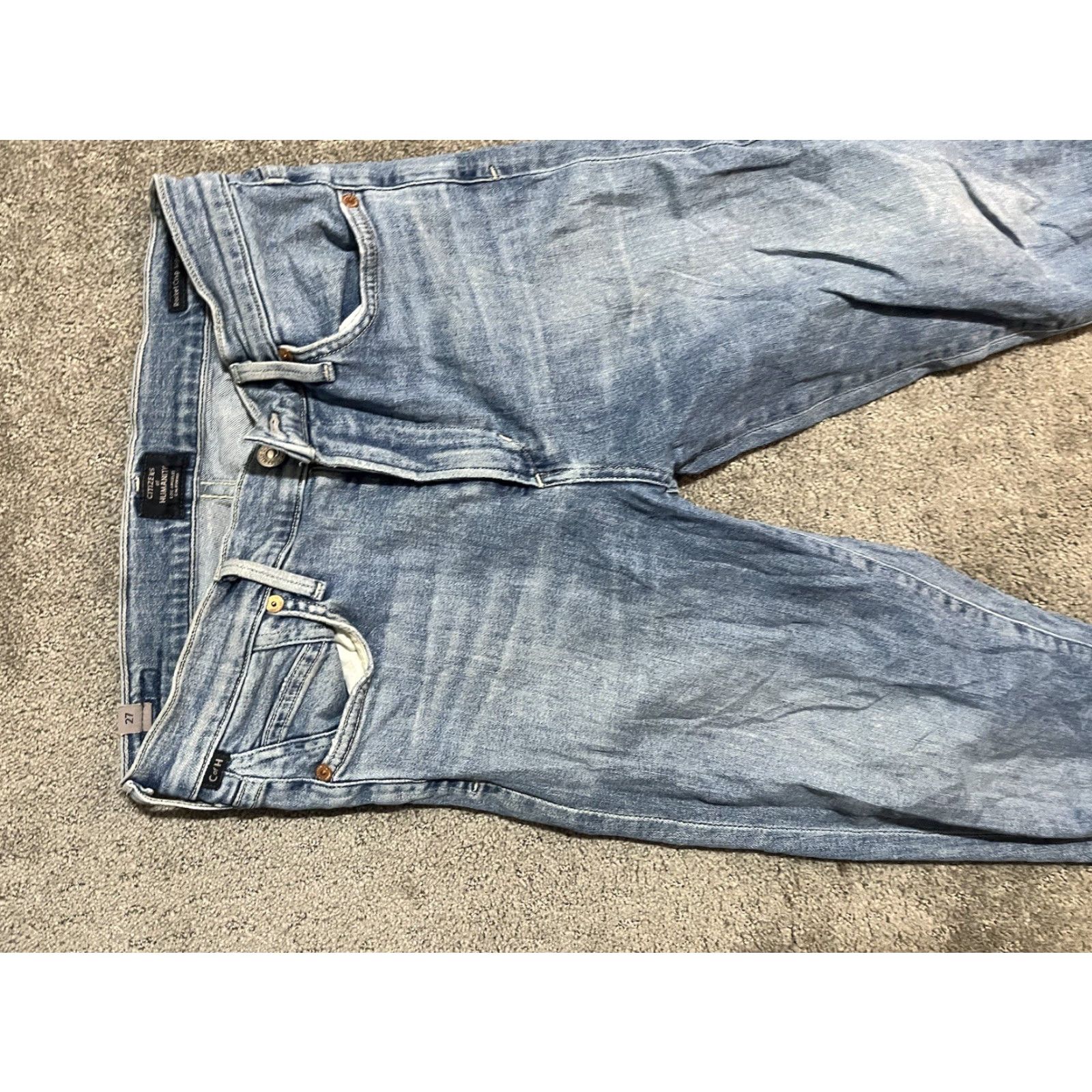 Citizens Of Humanity VINTAGE Citizens of Humanity Rocket Crop Skinny Jeans Womens 27 Blue High Rise Raw Hem Size 27" / US 4 / IT 40 - 4 Thumbnail
