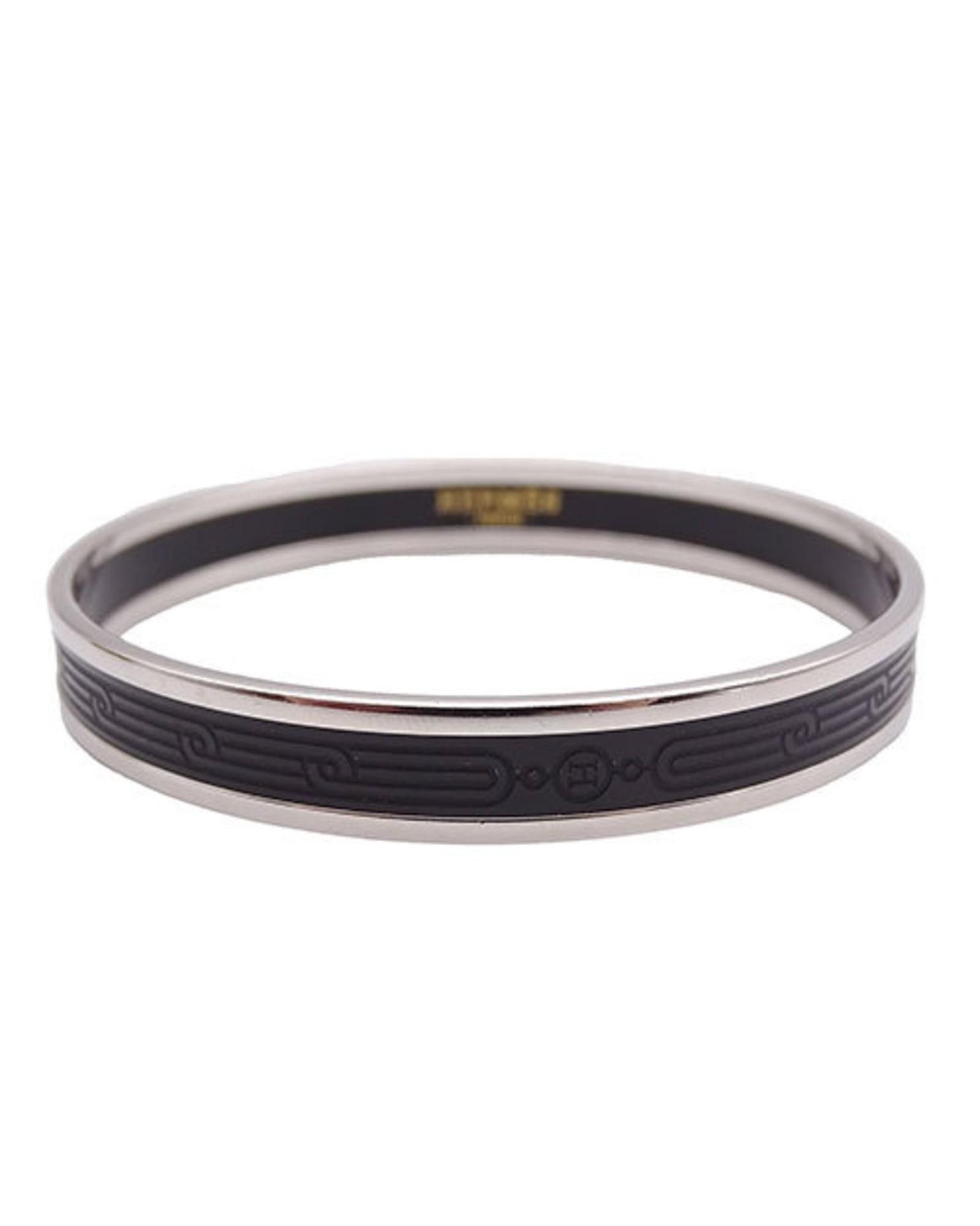 image of Elegant Hermes Emailles Bangle in Black, Women's
