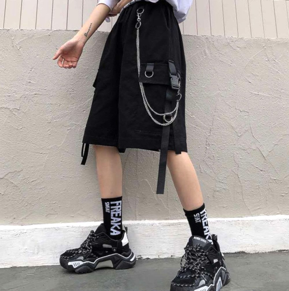 Designer × Japanese Brand × Vintage Stunning Punk Cargo Pockets Metal Chain Hippie Shorts Pants Size US 30 / EU 46 - 4 Thumbnail