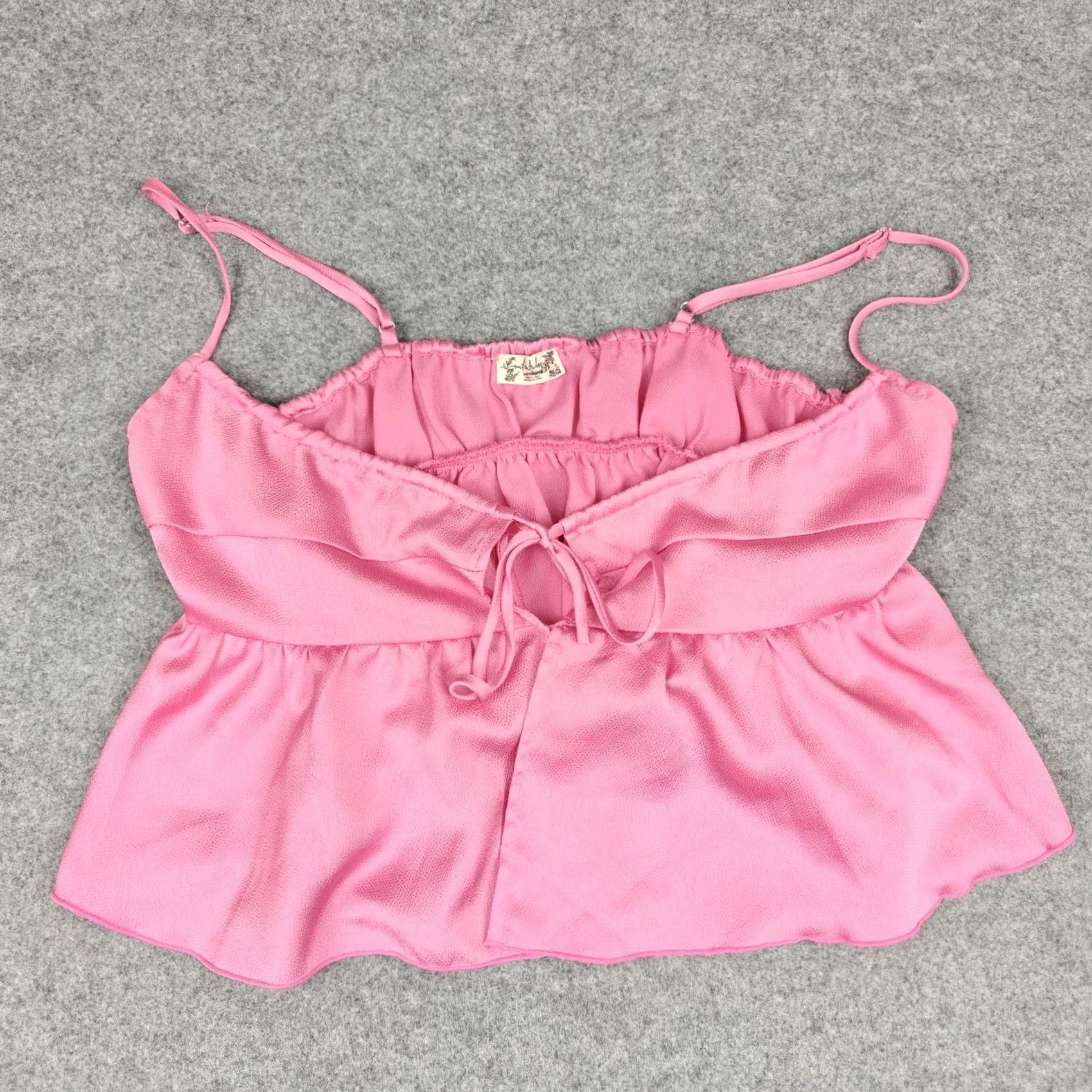 Free People Free People Intimately Pajama Set Womens XS Pink Satin Cami Ruffle Skirt Sleep Size 26" / US 2 / IT 38 - 2 Thumbnail