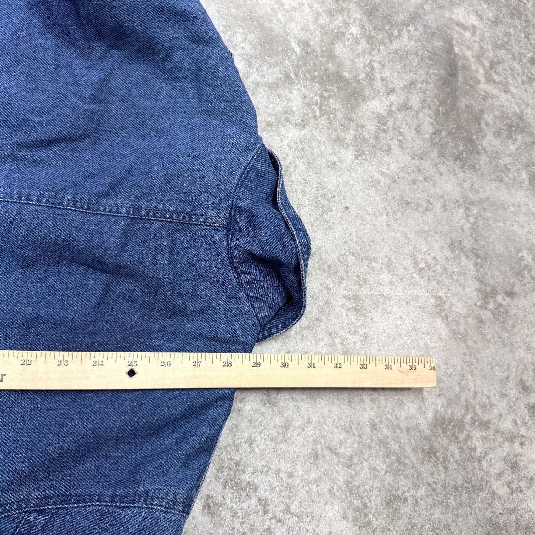 Liz Claiborne Liz Claiborne Jacket Womens Medium Denim Vintage Military Coat 90s Blue Solid Cotton Denim Lined Pockets Button Size M / US 6-8 / IT 42-44 - 6 Thumbnail