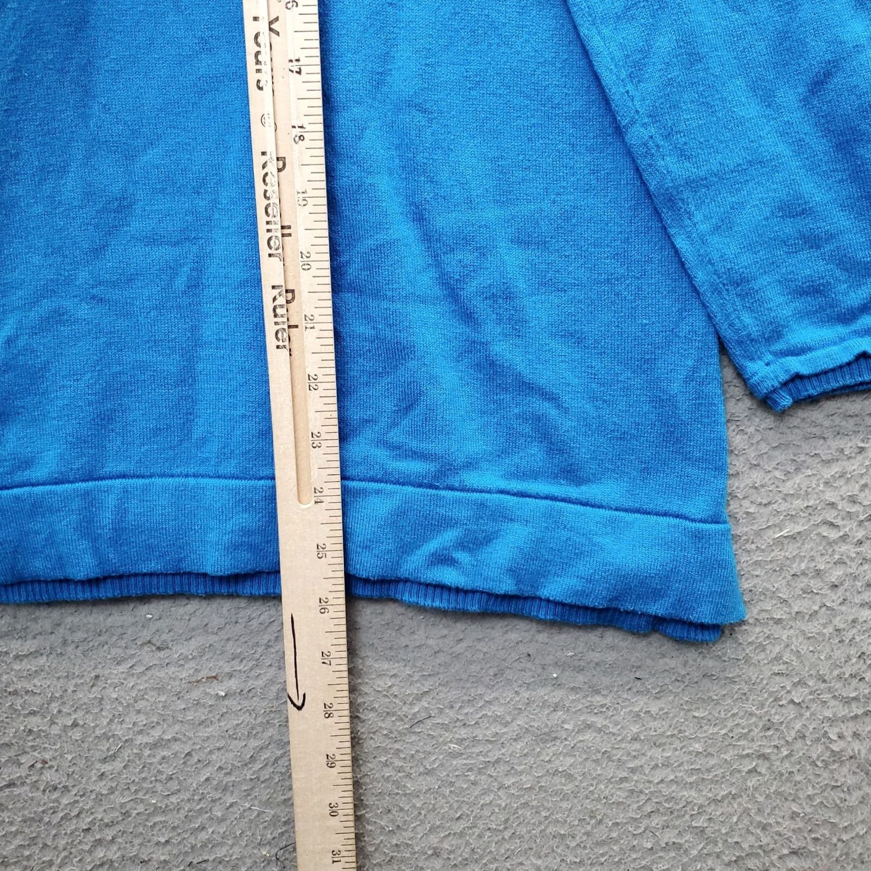 J. Jill J. Jill Sweater Womens Petite Large Blue Solid Tight Knit V Neck Pullover Size L / US 10 / IT 46 - 4 Thumbnail
