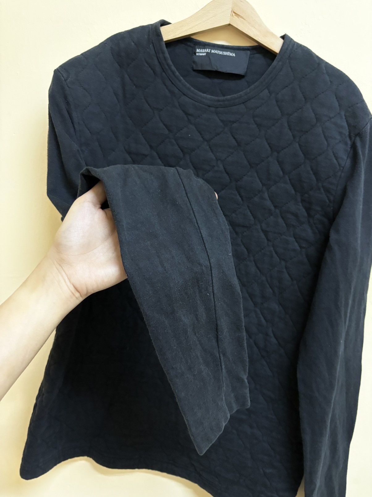 Designer × Japanese Brand × Masaki Matsushima Vintage Masaki Matsushima Homme Quilted Longsleeve Plain Tee Size US M / EU 48-50 / 2 - 10 Thumbnail