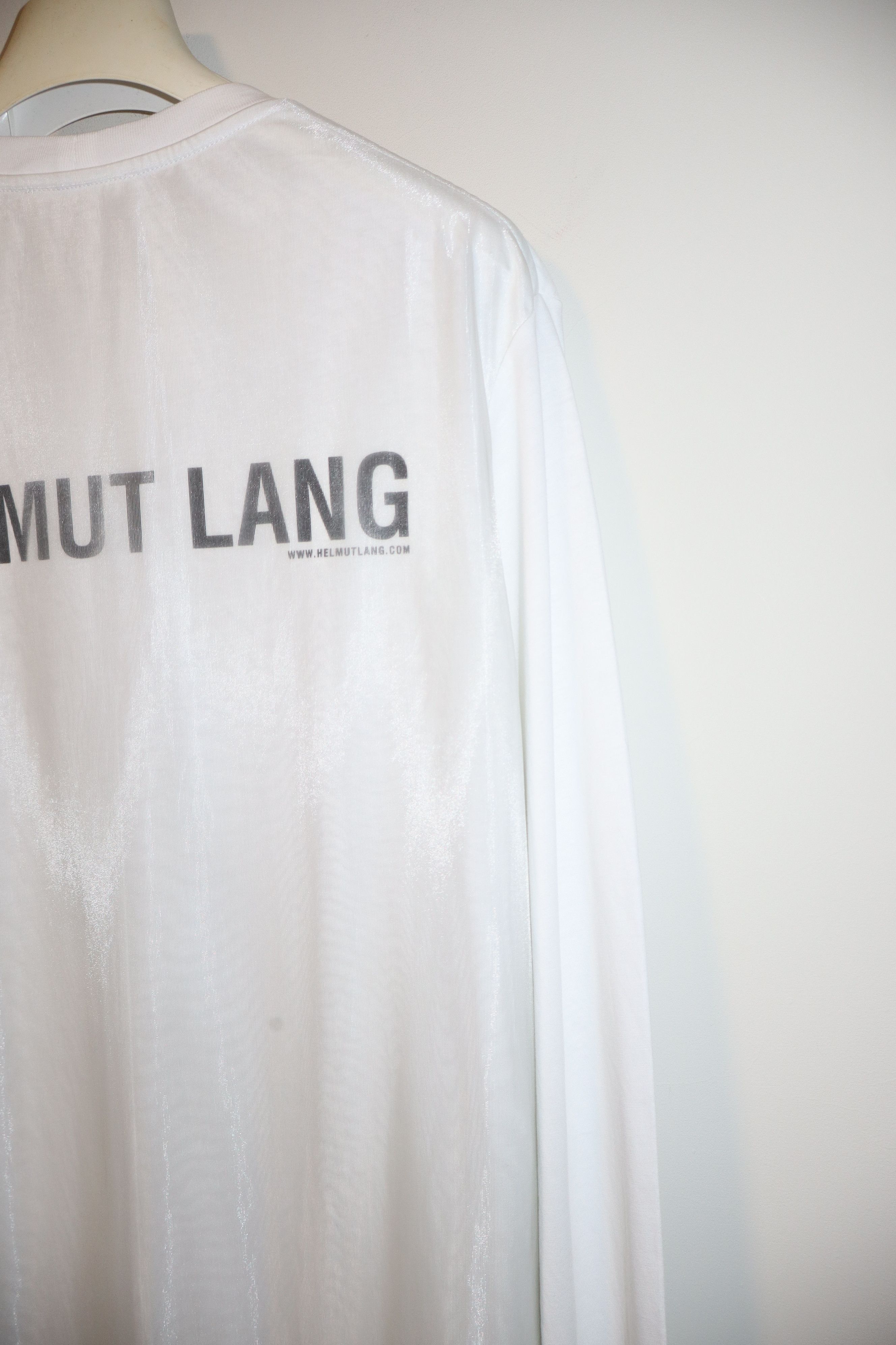 Helmut Lang Organza logo print longsleeve tshirt Size US M / EU 48-50 / 2 - 3 Thumbnail