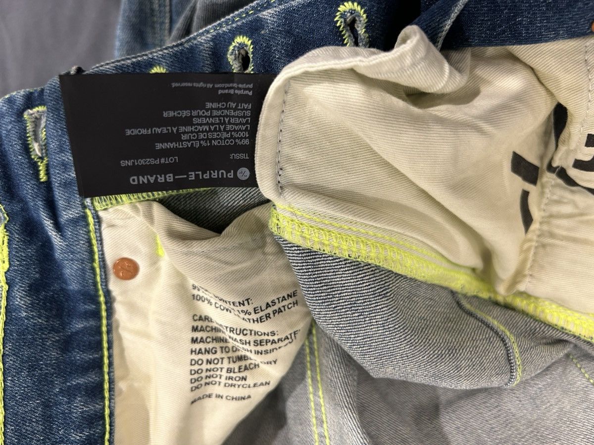 Purple Brand Purple Brand Distressed Blue Denim Jeans with Neon Rivets Size US 30 / EU 46 - 11 Thumbnail