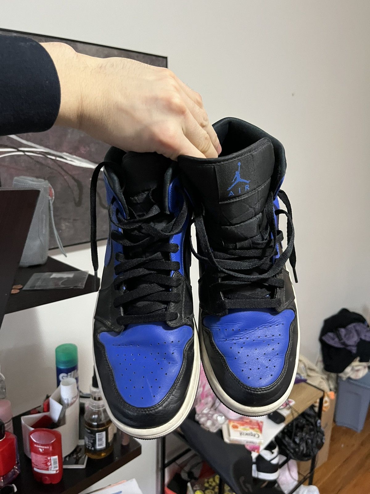 Jordan Brand × Nike Nike Air Jordan 1 Retro Hyper Royal 2020 Mid black and navy Size US 10.5 / EU 43-44 - 3 Thumbnail