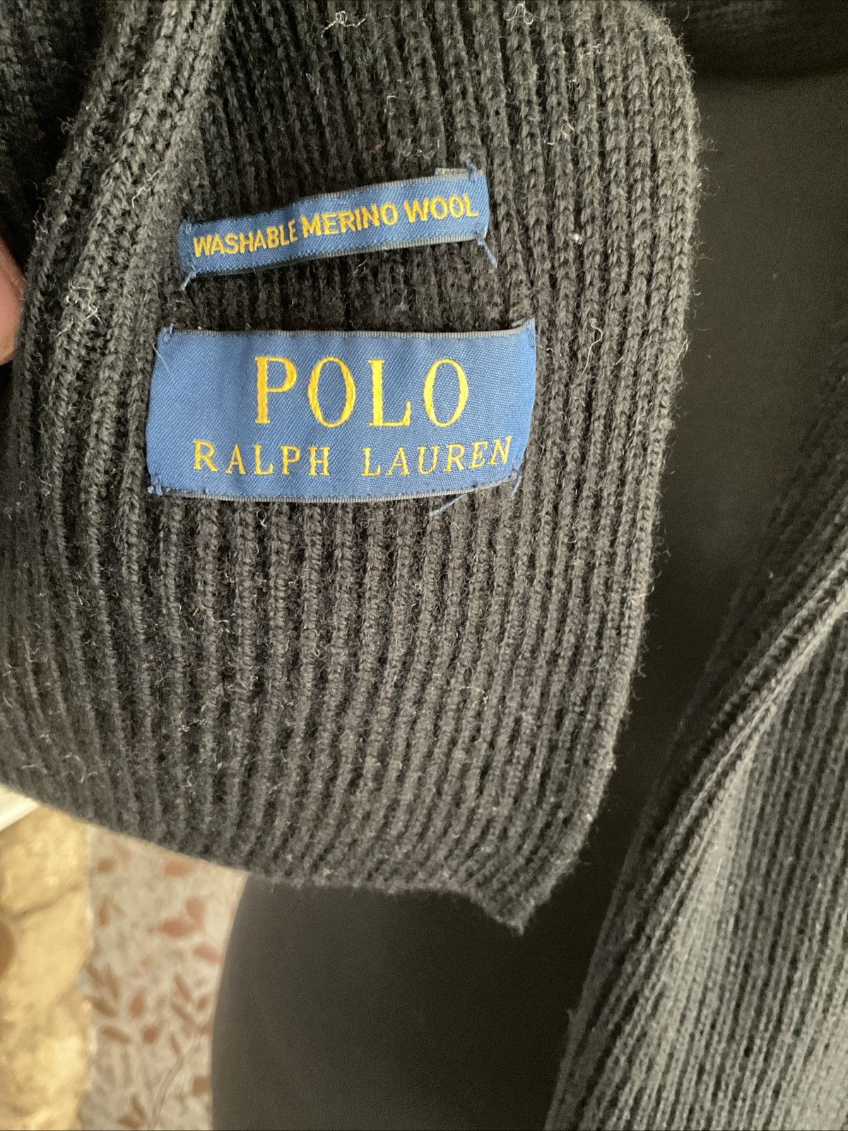 Polo Ralph Lauren Unisex Ralph Lauren Merino Wool Scalf In Black Size ONE SIZE - 6 Thumbnail