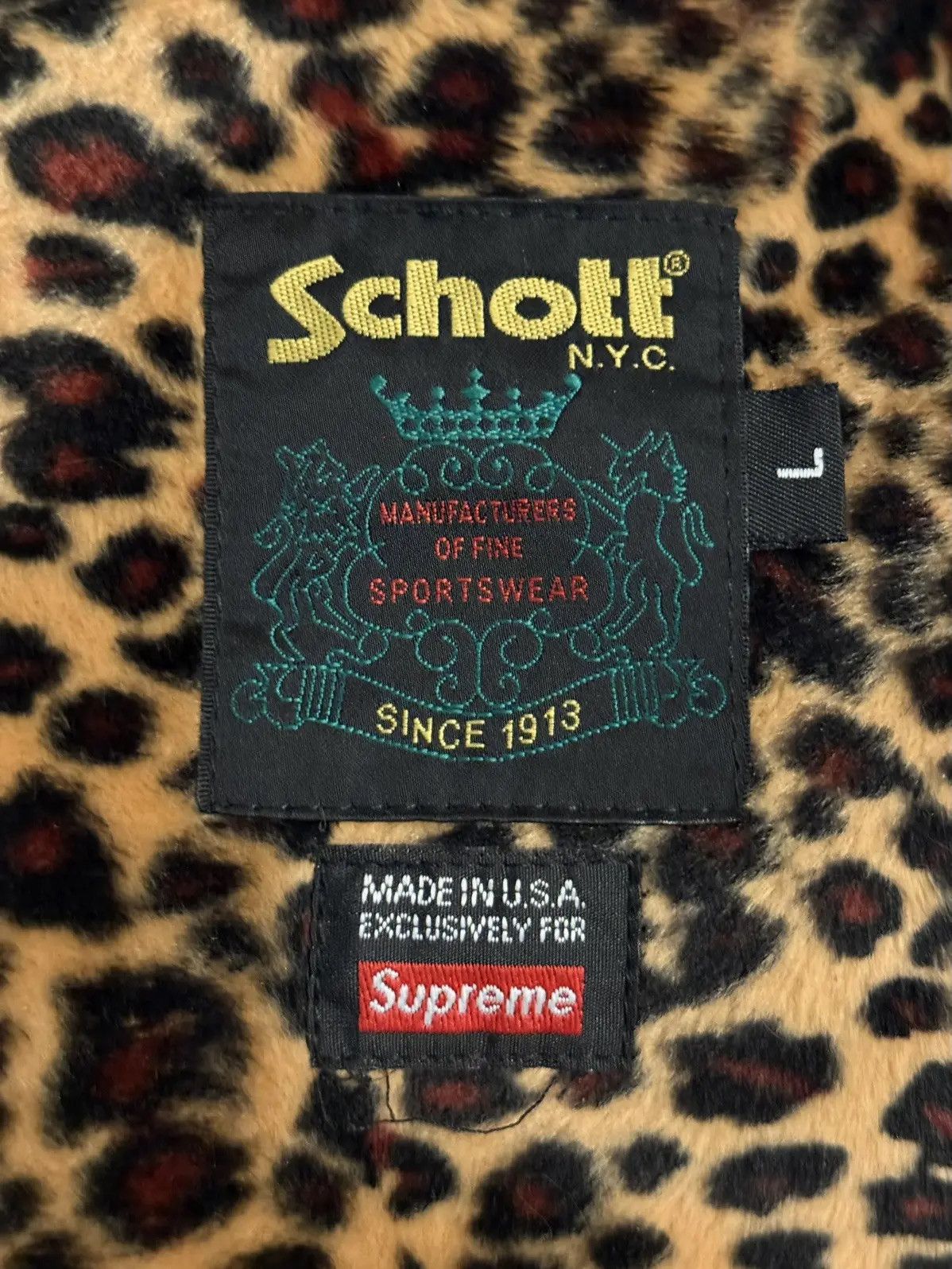 Schott × Supreme Leather Racer Jacket FW24 Size US L / EU 52-54 / 3 - 7 Thumbnail