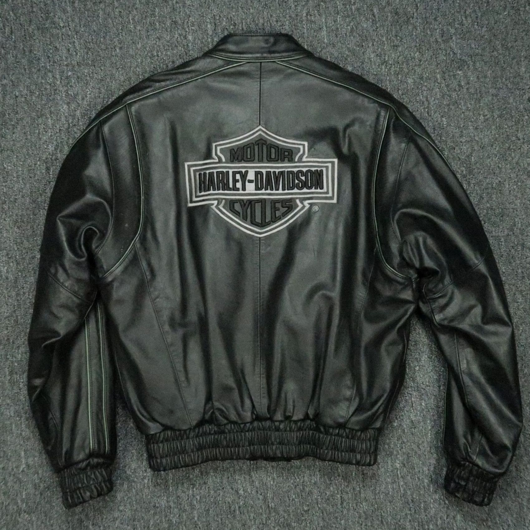 Harley Davidson Harley-Davidson Jacket Mens Medium Black Leather Bar Shield Quilt Lined Biker Shirt Jacket Mens Size US M / EU 48-50 / 2 - 2 Thumbnail