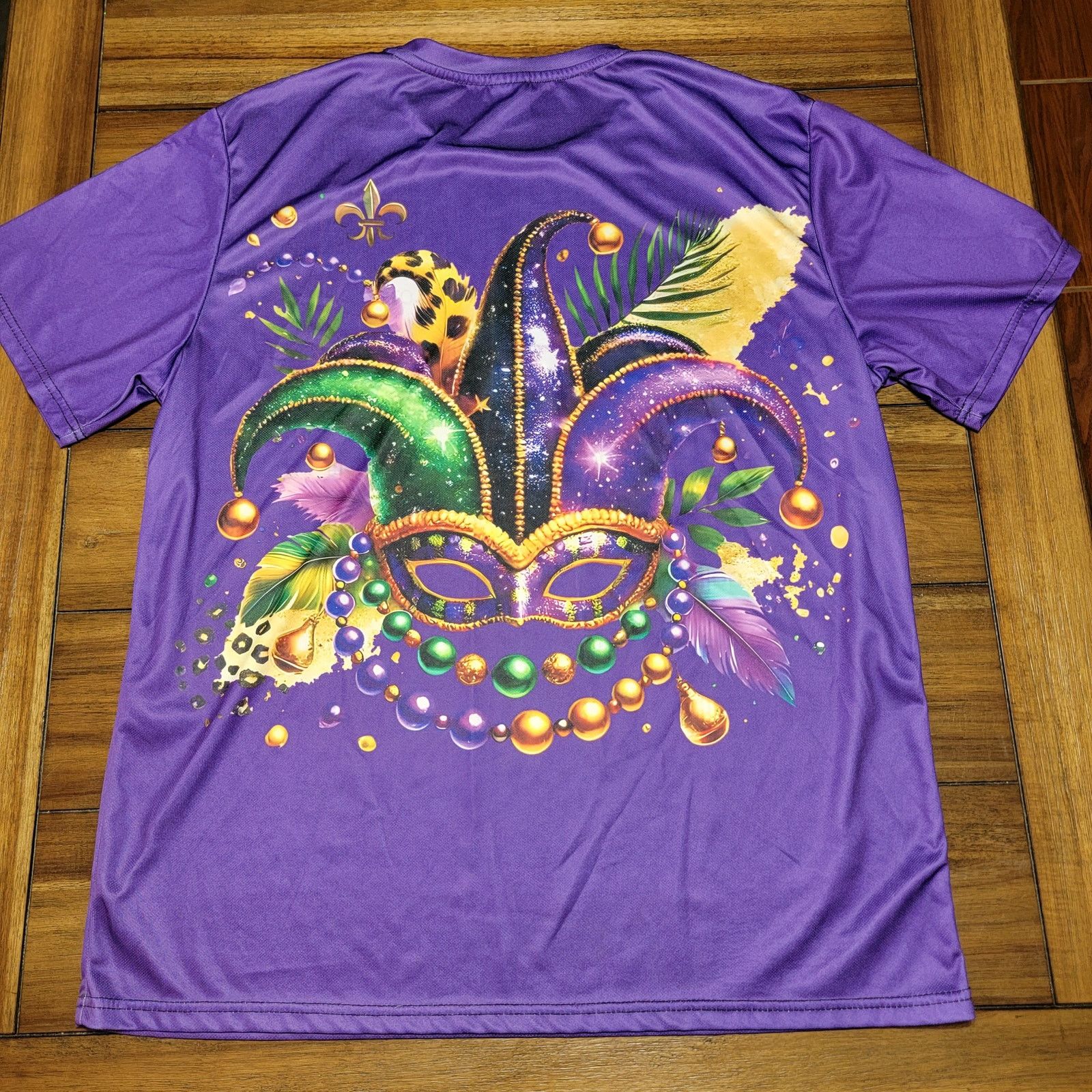 Other Mardi Gras Purple Unisex Tee Mask w/ Beads - Size XXL* Size XXL / US 16-18 / IT 52-54 - 3 Thumbnail