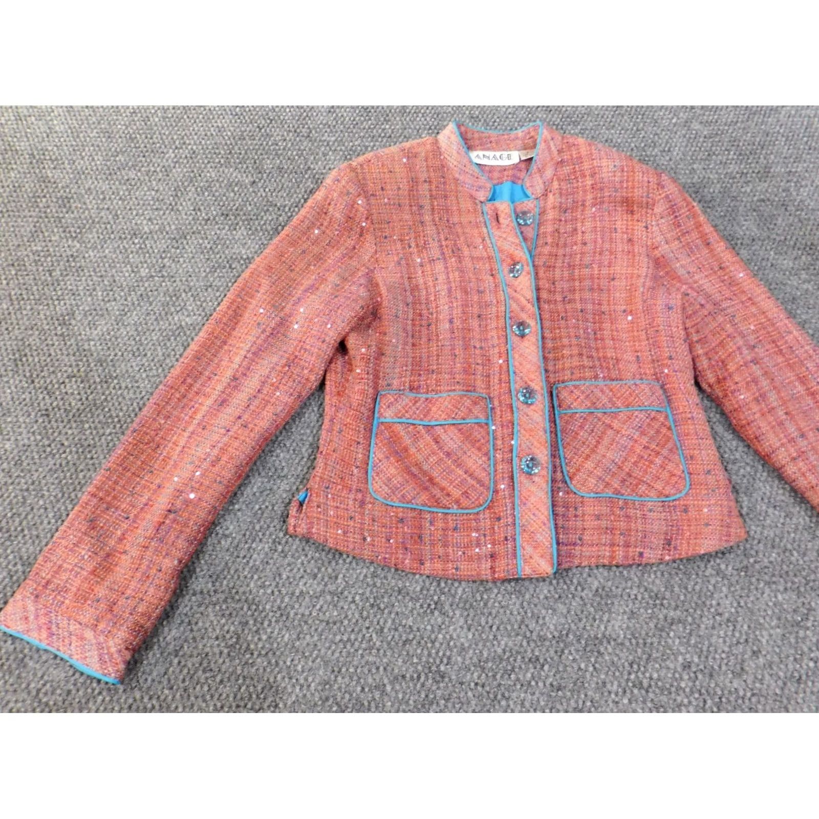Pinko anage Jacket Pink Small Womens Cotton Casual Button Embroidered Mid-Length Solid Long Sleeve Classic Fall Spring Vintage No Size S / US 4 / IT 40 - 3 Thumbnail