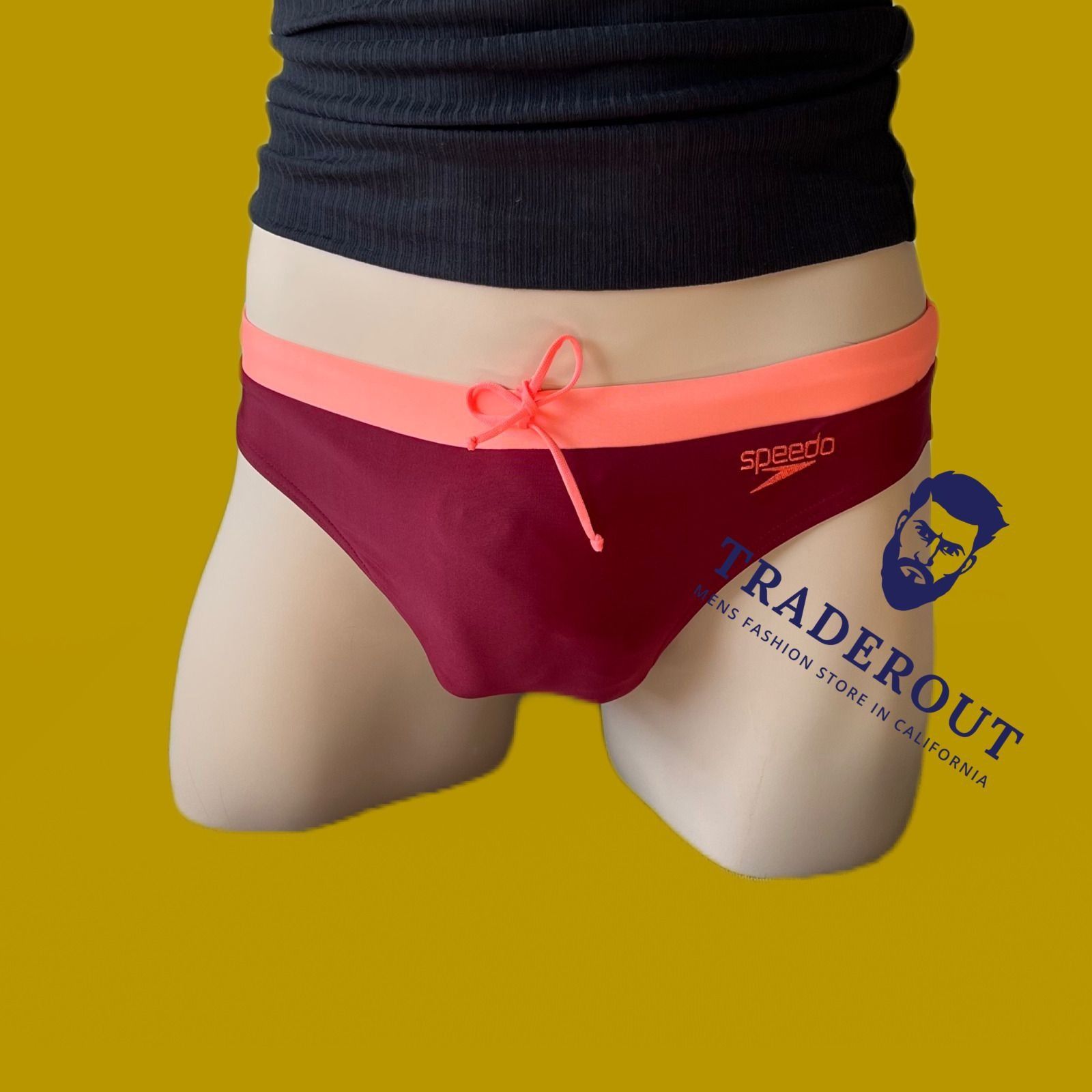 Speedo Speedo men Burgundy red logo swim brief swimwear | Grailed