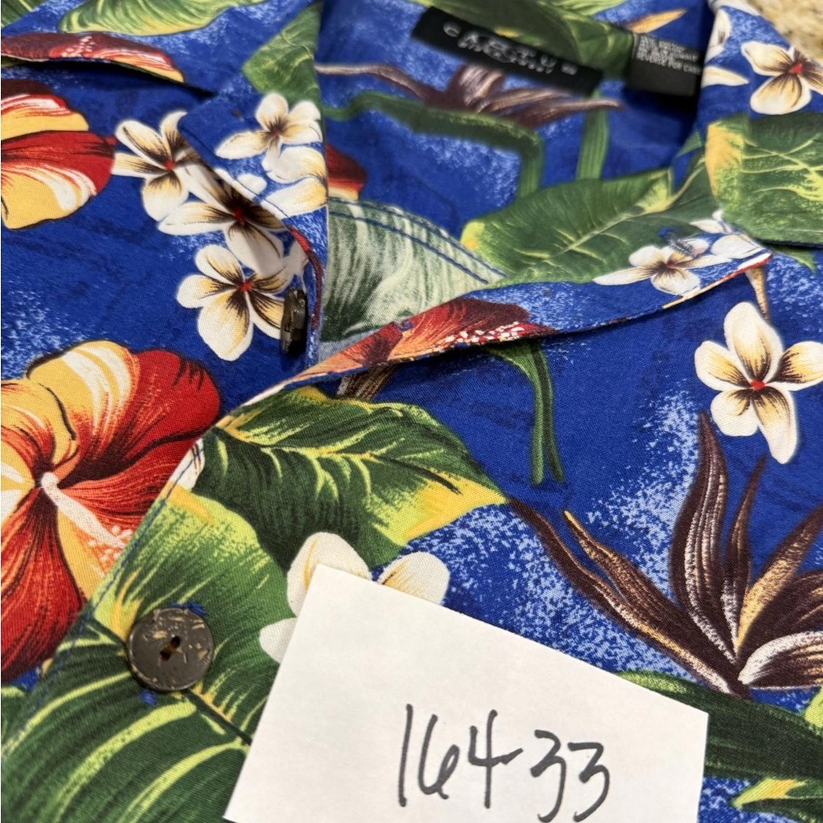 Other Cactus Black Label floral palm Hawaiian button up shirt SZ M Size US M / EU 48-50 / 2 - 9 Thumbnail