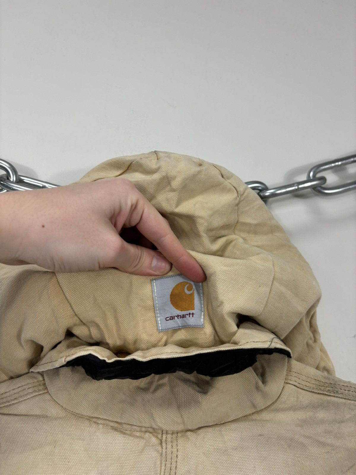 Carhartt Vintage 90s Carhartt USA Beige Work Hooded Cropped Jacket Size US M / EU 48-50 / 2 - 20 Thumbnail
