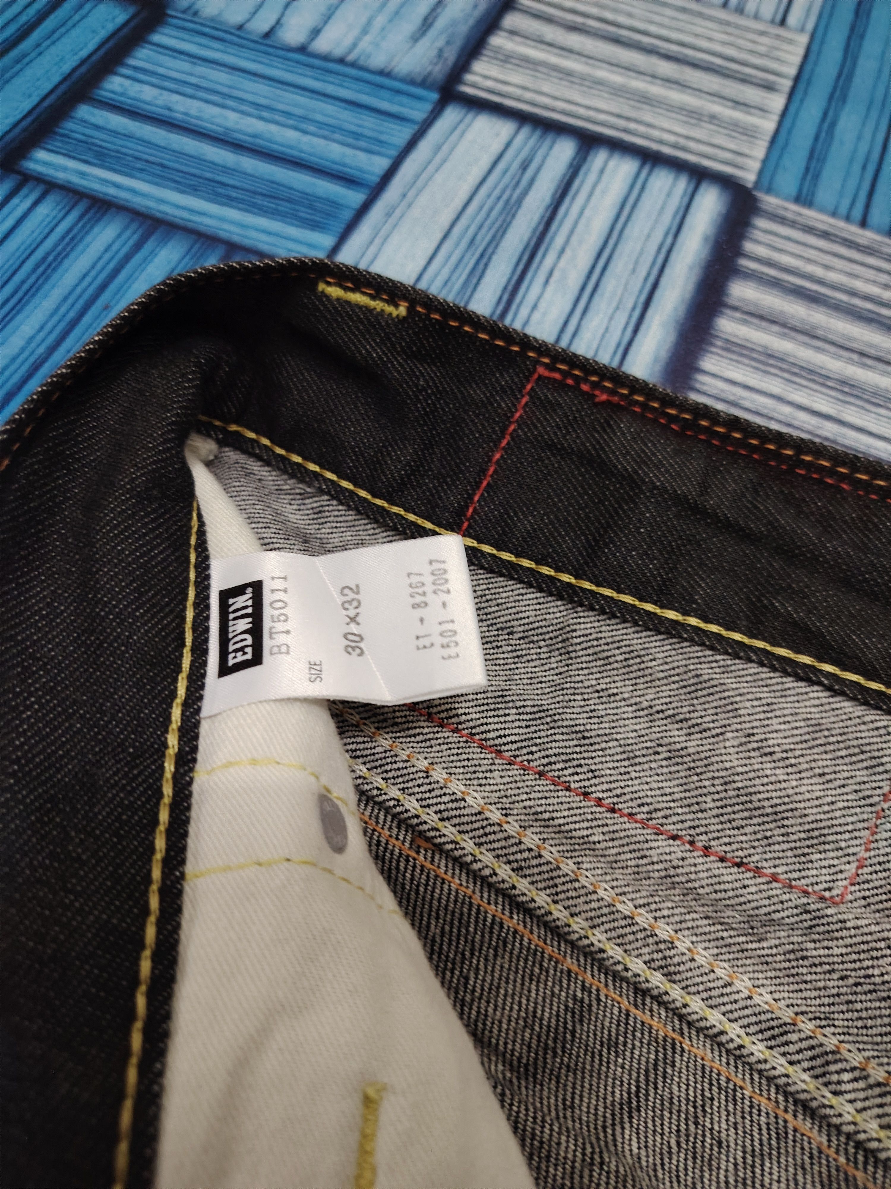 Edwin Japanese Edwin 503 Blue Trip Black Flared Jeans Size US 30 / EU 46 - 18 Thumbnail