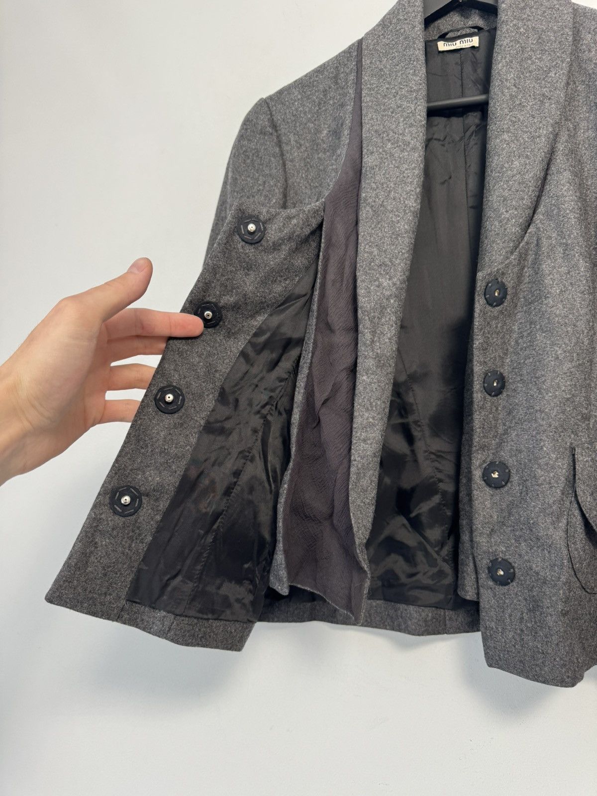 Miu Miu Miu Miu Vintage Fleece Wool Gray Blazer Jacket Size 40 Size S / US 4 / IT 40 - 8 Thumbnail