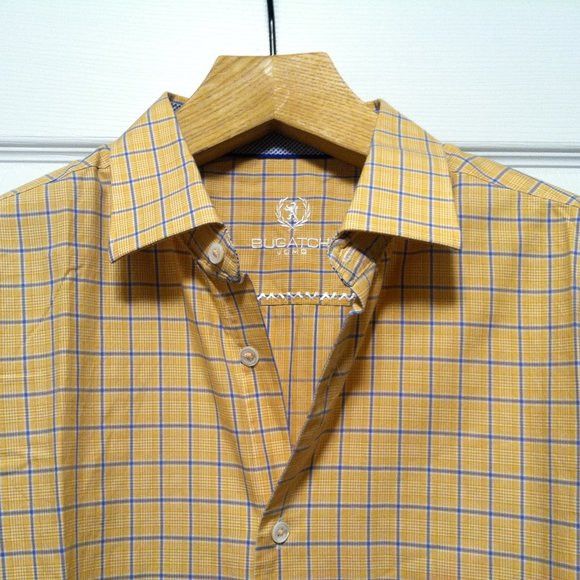 BUGATCHI BUGATCHI MENS ORANGE COTTON CASUAL SHIRT SIZE: 17/34-35 Size US XL / EU 56 / 4 - 2 Thumbnail