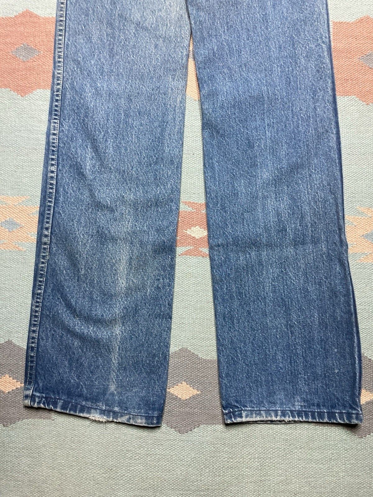 Vintage 70s bell bottom jeans flare dark denim faded womens 28x36 Size 28" / US 6 / IT 42 - 9 Thumbnail