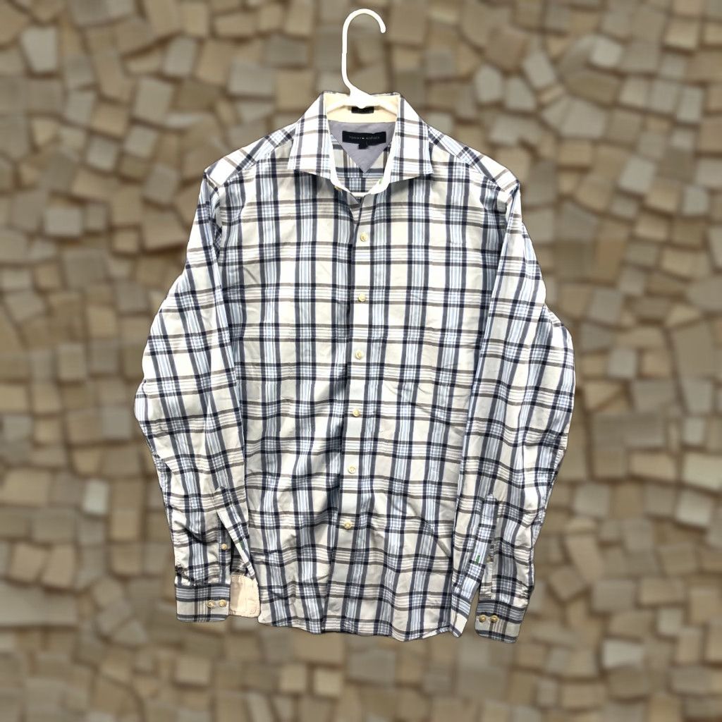 Tommy Hilfiger Tommy Hilfiger Shirt Mens Blue Striped Long Sleeve Button-Up 15.5 34/35 Spread Collar Classic Modern, 90s/Outdoor vibes? Size US L / EU 52-54 / 3 - 1 Thumbnail