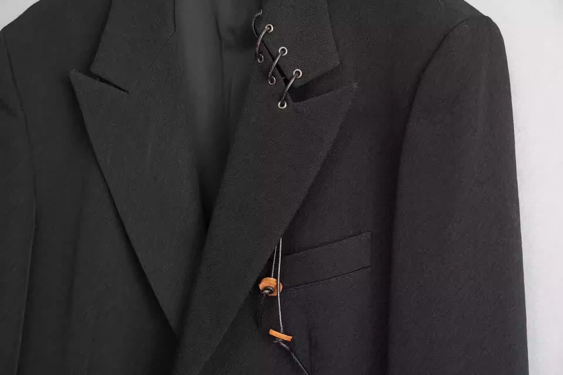 Yohji Yamamoto Yohji Yamamoto Leather Cord To Wool Jacket-2505 Size US M / EU 48-50 / 2 - 4 Thumbnail