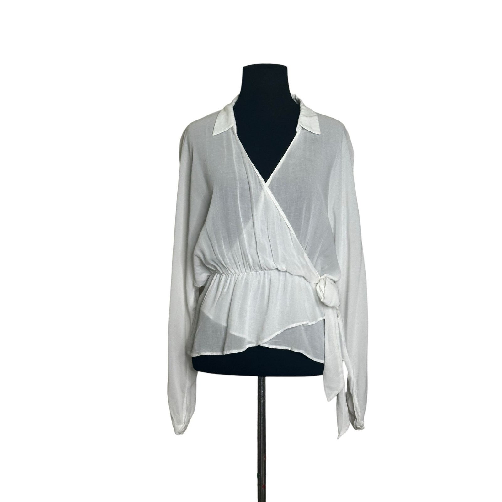 Zara Zara white sheer long sleeves peplum blouse size small Size S / US 4 / IT 40 - 10 Thumbnail