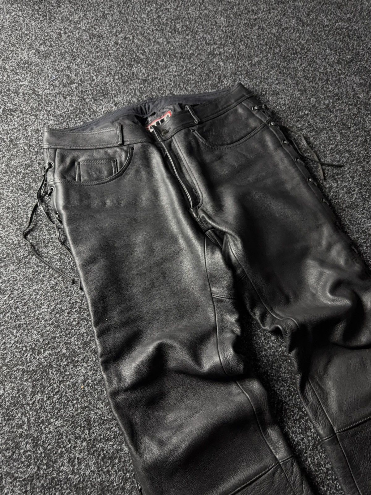 Leather Y2K Vintage Leather Pants Opium Style Alt Biker USA Rare Size US 37 - 5 Thumbnail