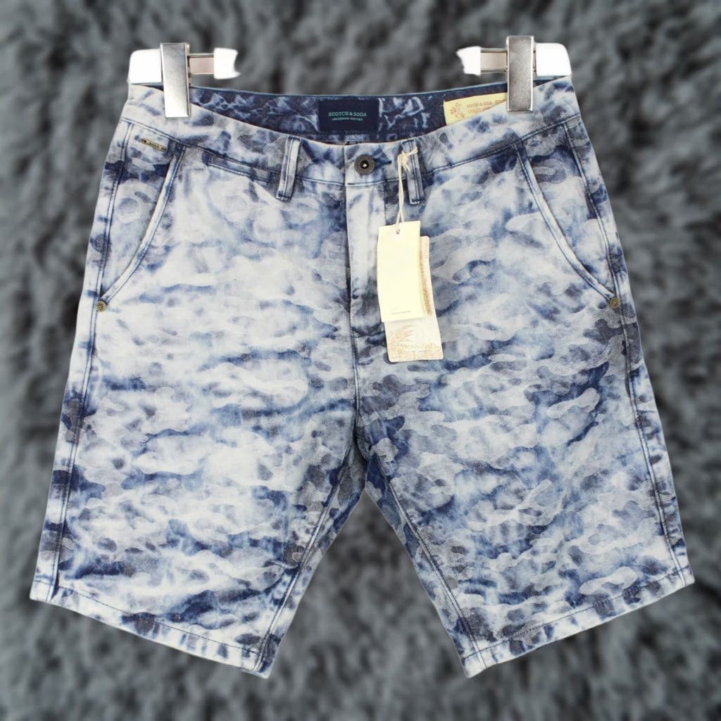 Scotch & Soda SCOTCH & SODA Shorts Men's W28 Blue Patterned Zip Fly Casual Size US 28 / EU 44 - 1 Thumbnail