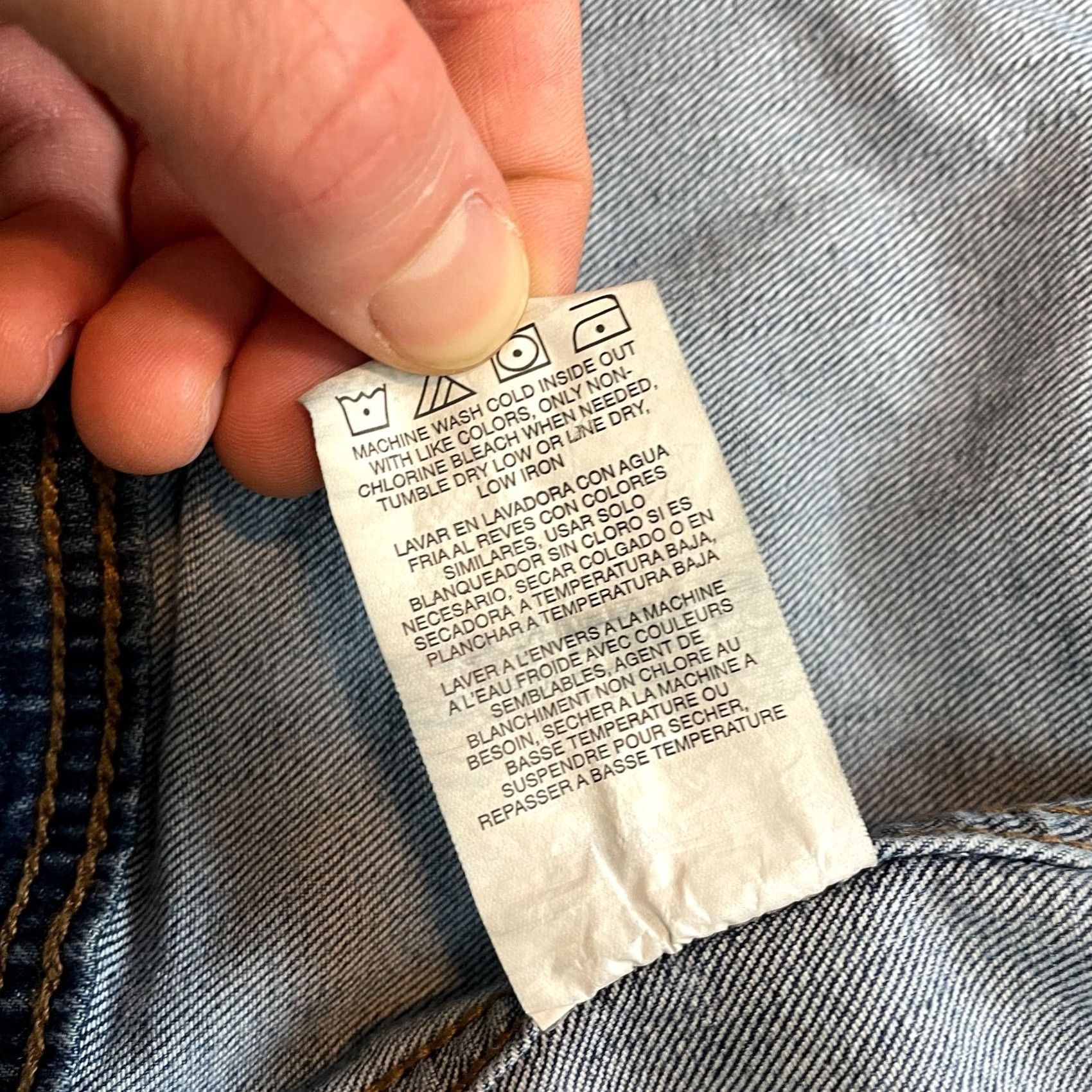 Lee VINTAGE? (No) Lee Denim Jean Jacket Womens Medium Blue Button Up Collared Pockets Dark Wash Size 32" / US 10 / IT 46 - 6 Thumbnail