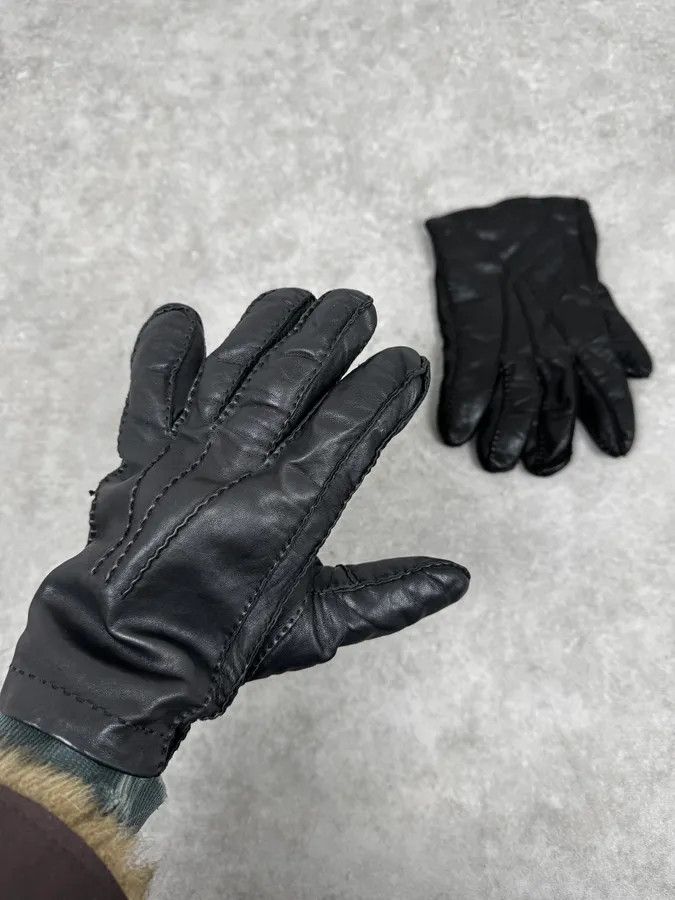 Prada 2000s Prada Biker Black Leather Gloves Size ONE SIZE - 1 Thumbnail