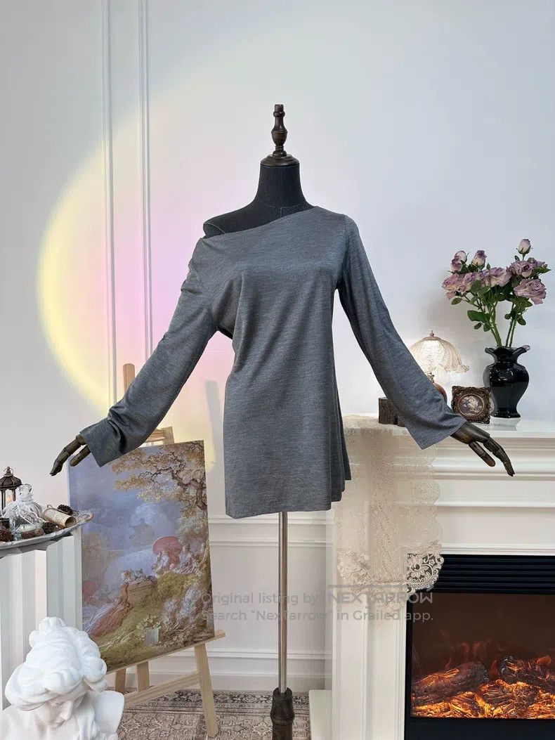 Hermes Hermes Elegant and Intellectual Silk Long Sleeve Top, Silv Size M / US 6-8 / IT 42-44 - 5 Thumbnail