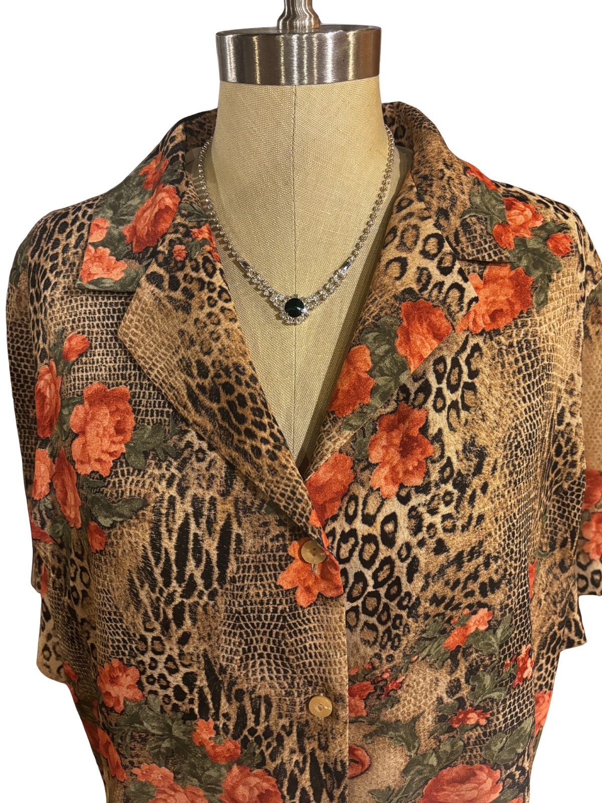 Liz Claiborne Women’s short sleeve Blouse.wt1883 Size XL / US 12-14 / IT 48-50 - 5 Thumbnail
