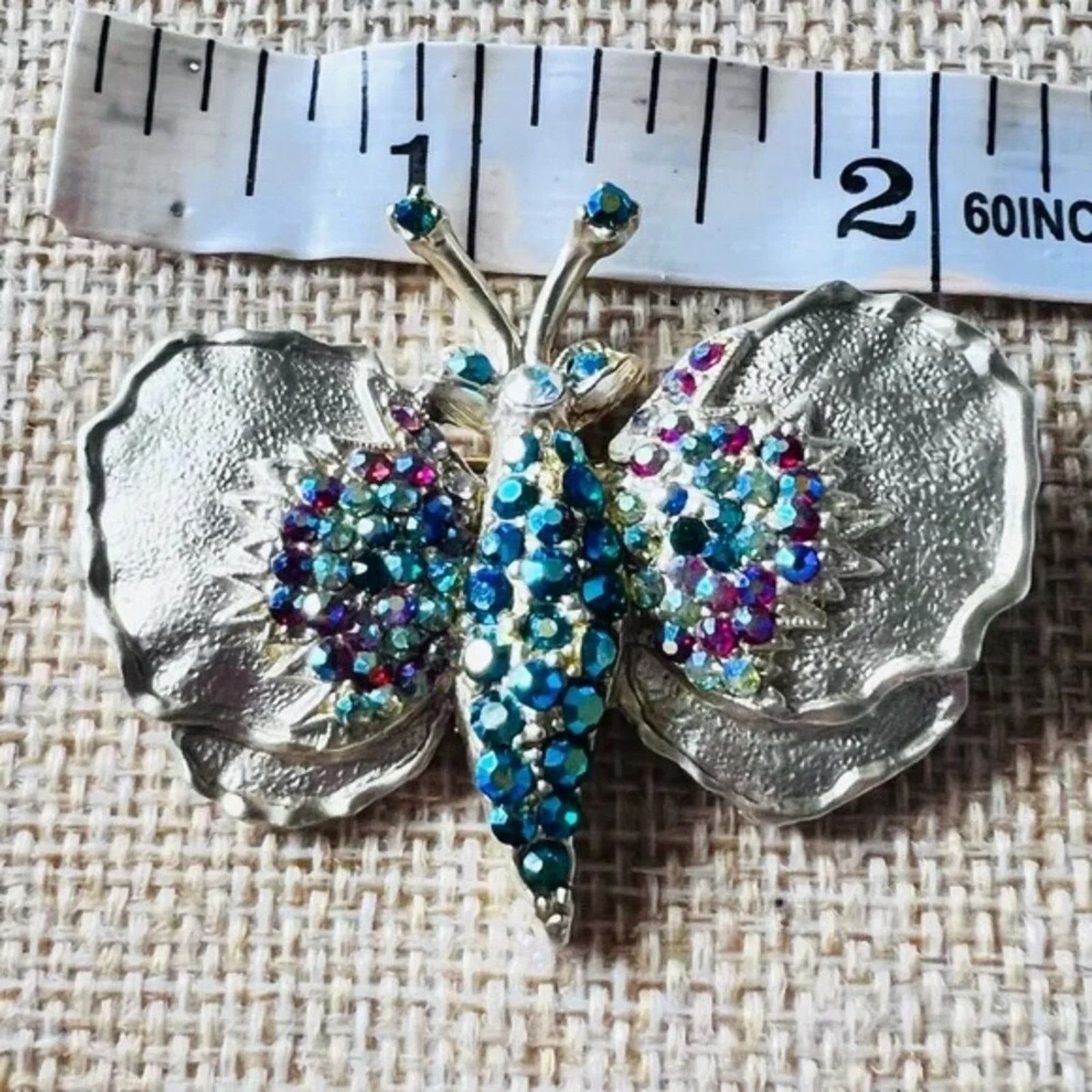 Other Dodds Vintage Rhinestones Brooch /Pin 2” Butterfly Size ONE SIZE - 4 Thumbnail