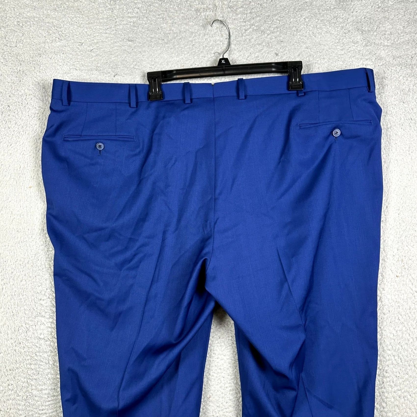 Vintage Heritage Gold Mens Super 110s Wool Dress Pants Cobalt Blue 49x26 Made in Canada Size US 32 / EU 48 - 6 Thumbnail