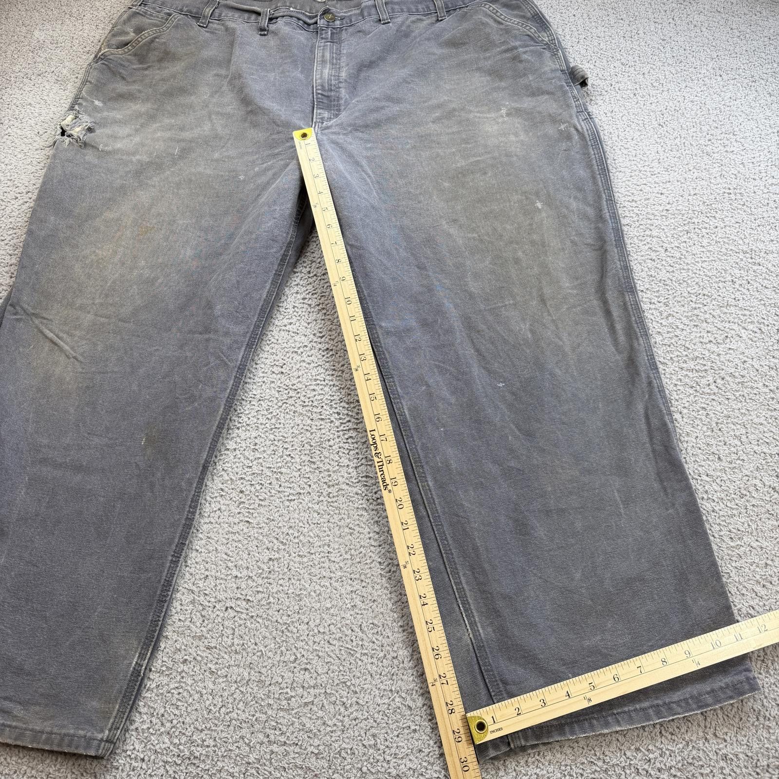 Carhartt Carhartt B11 Dungaree Work Pants Mens 50x30 Gray Fade Work Size US 44 / EU 60 - 4 Thumbnail